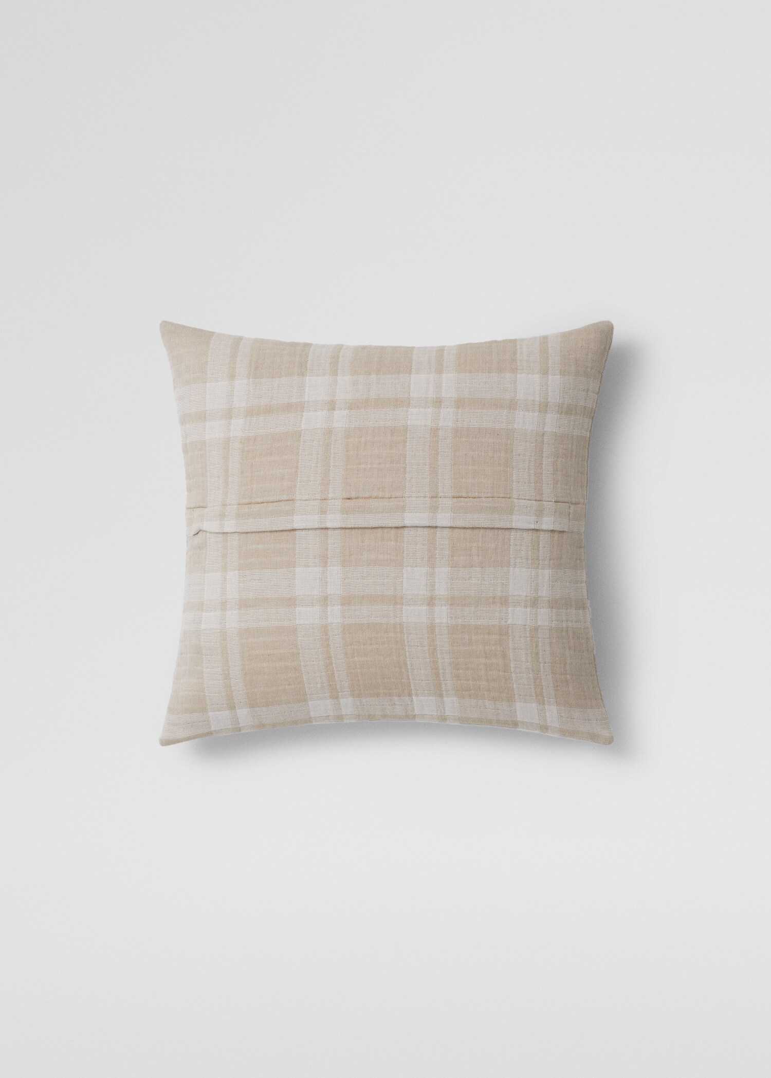 Geruite kussenhoes 100% katoen 50x50 cm  - Achterkant van het artikel