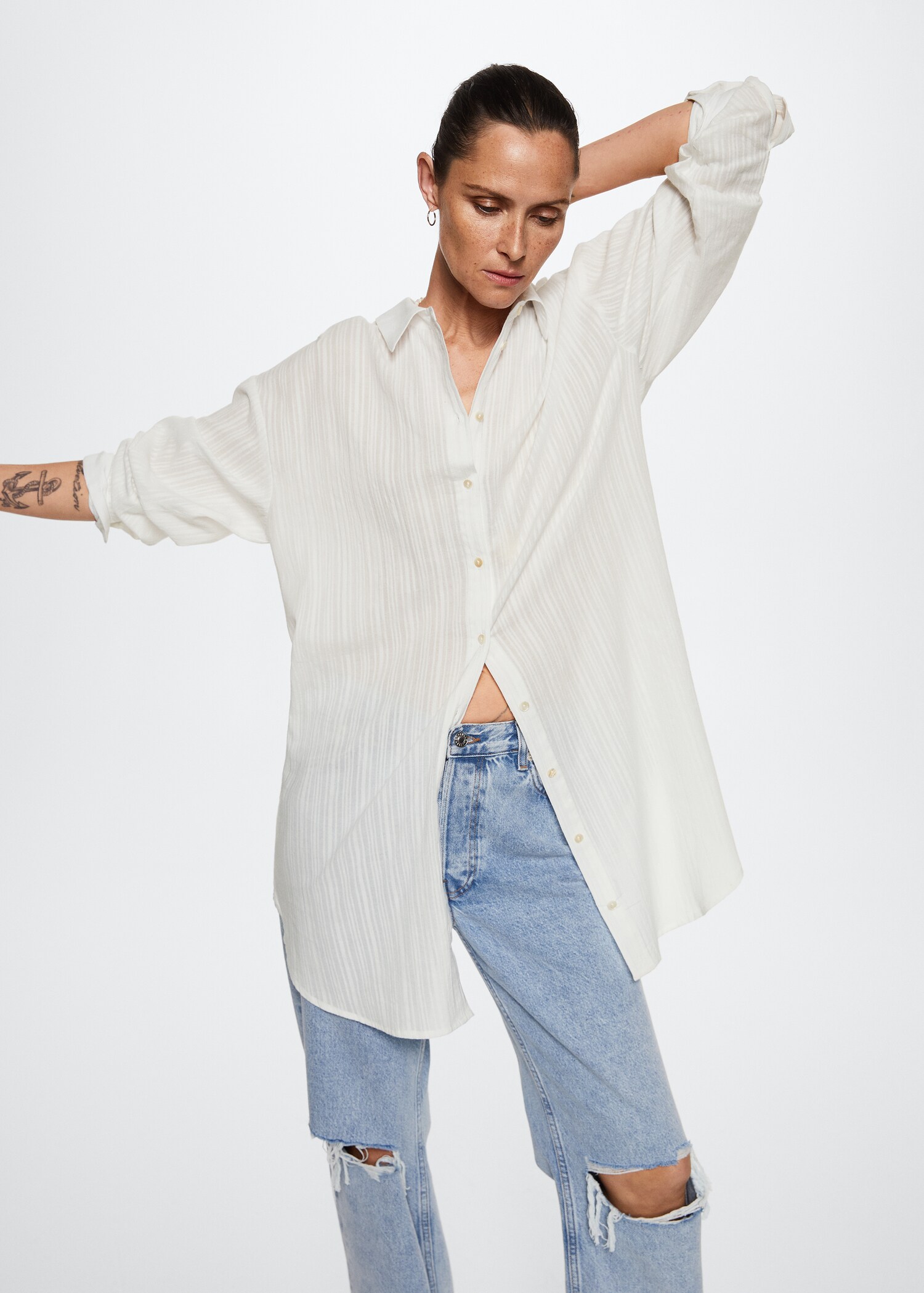 Chemise coton oversize - Plan moyen