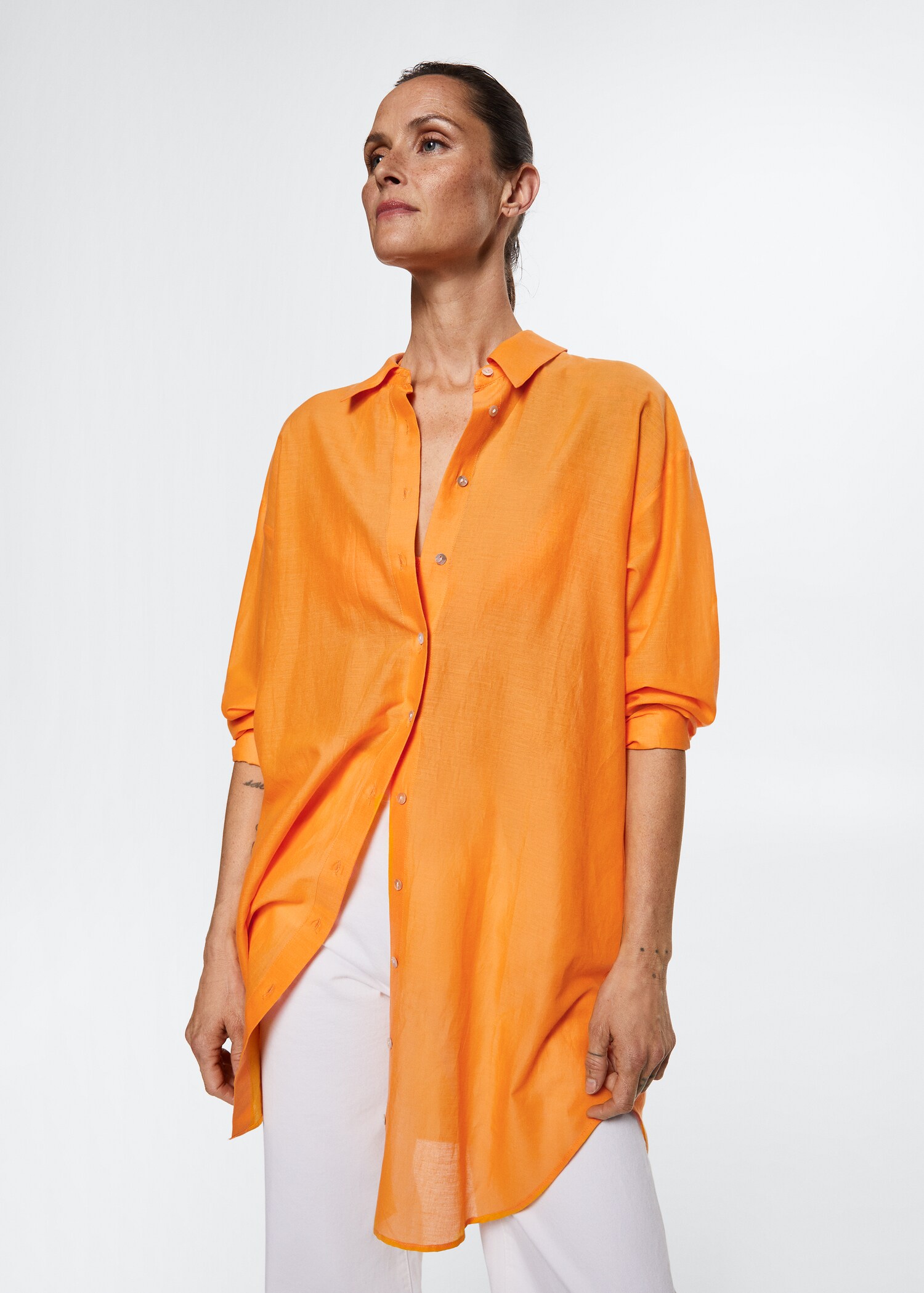 Oversize cotton shirt - Details of the article 1