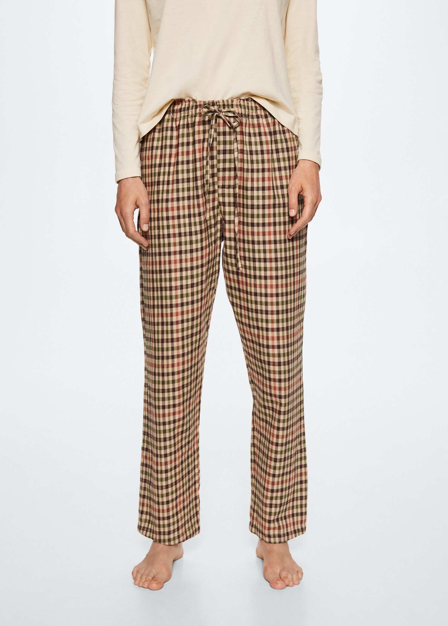 Pyjama coton carreaux - Plan moyen