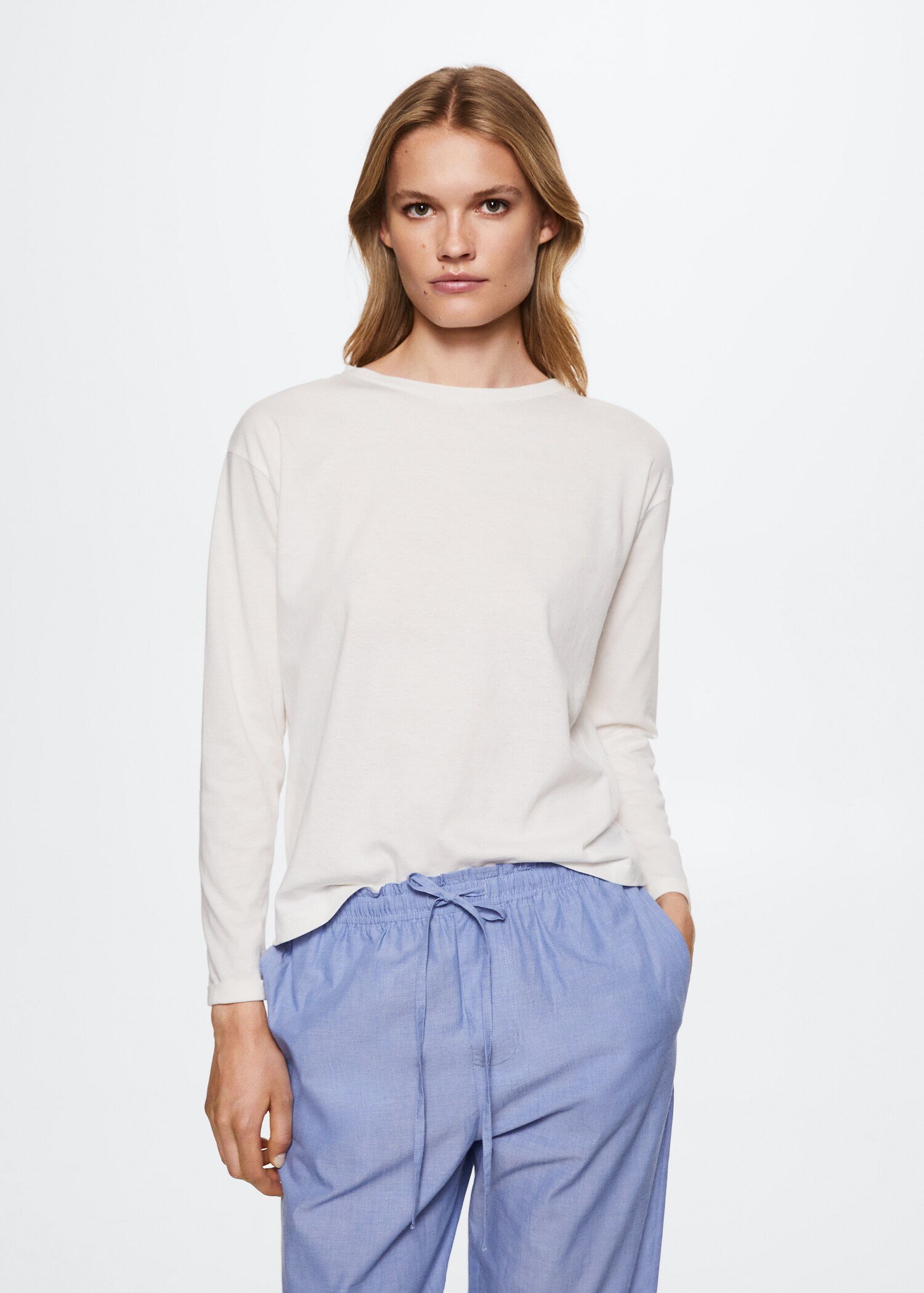 Pyjama coton carreaux - Plan moyen