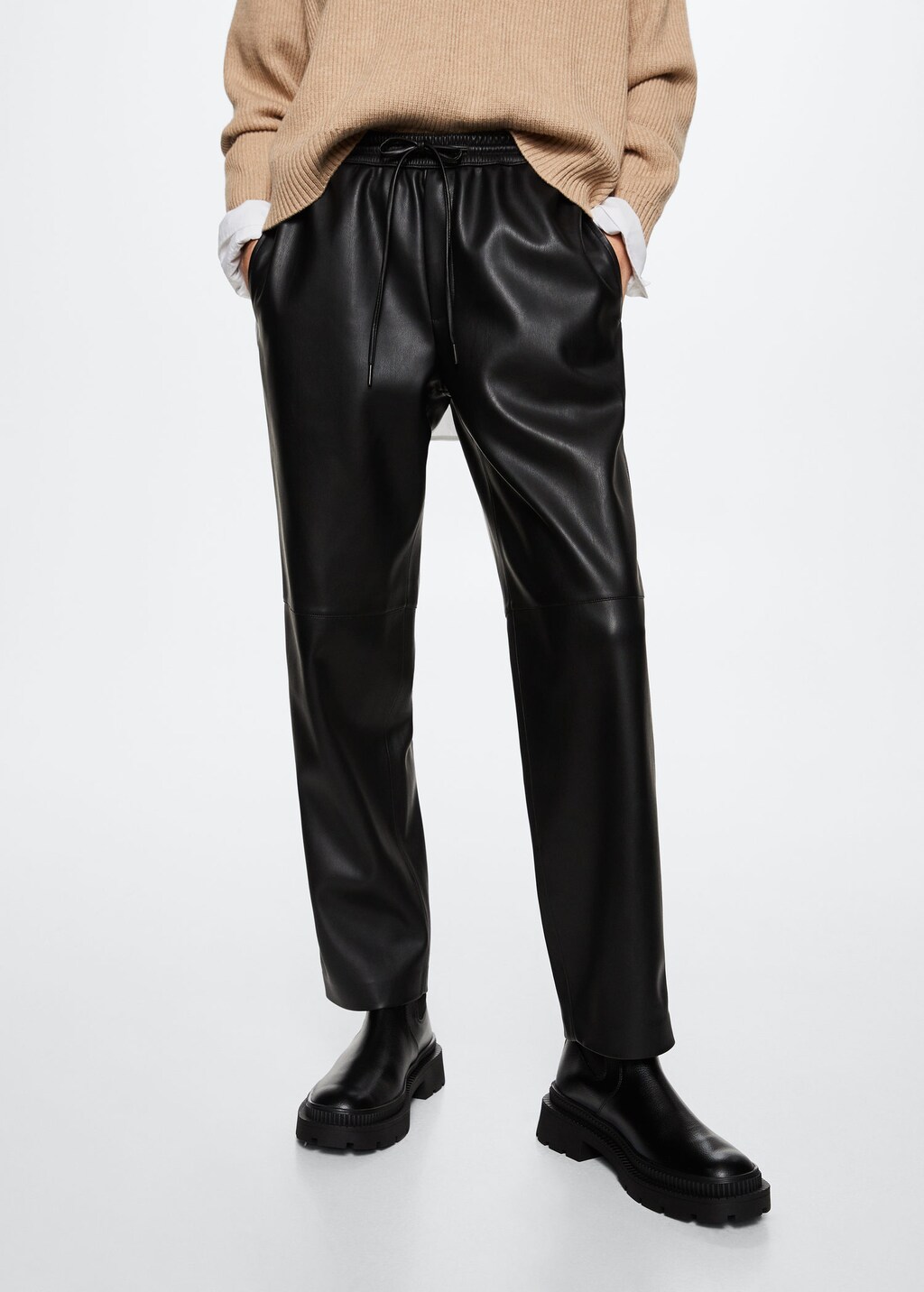 High Rise Vintage Slim Vegan-Leather Pants | Gap Factory