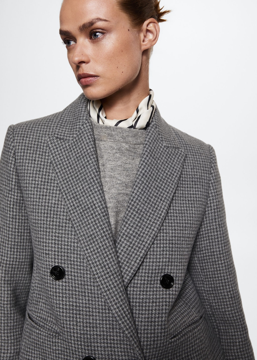 Houndstooth wool blend coat MANGO