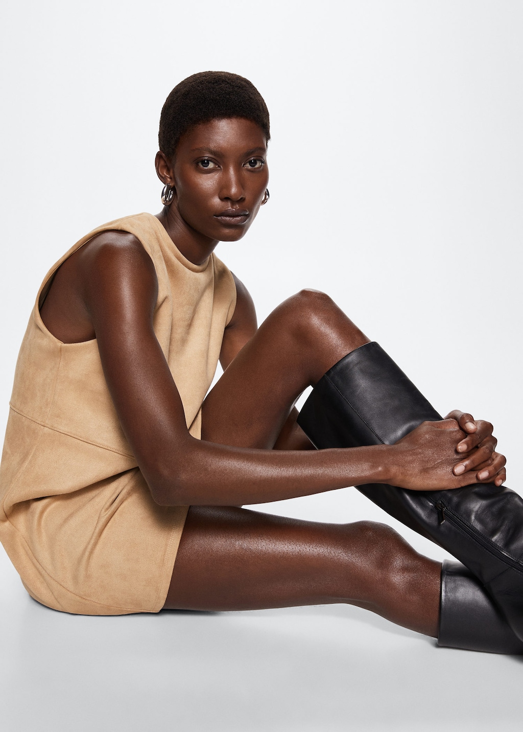 Mango suede shop dress