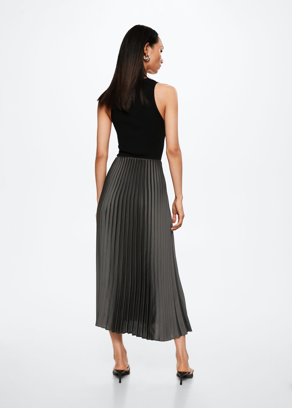 Pleated skirt dress mango cheap