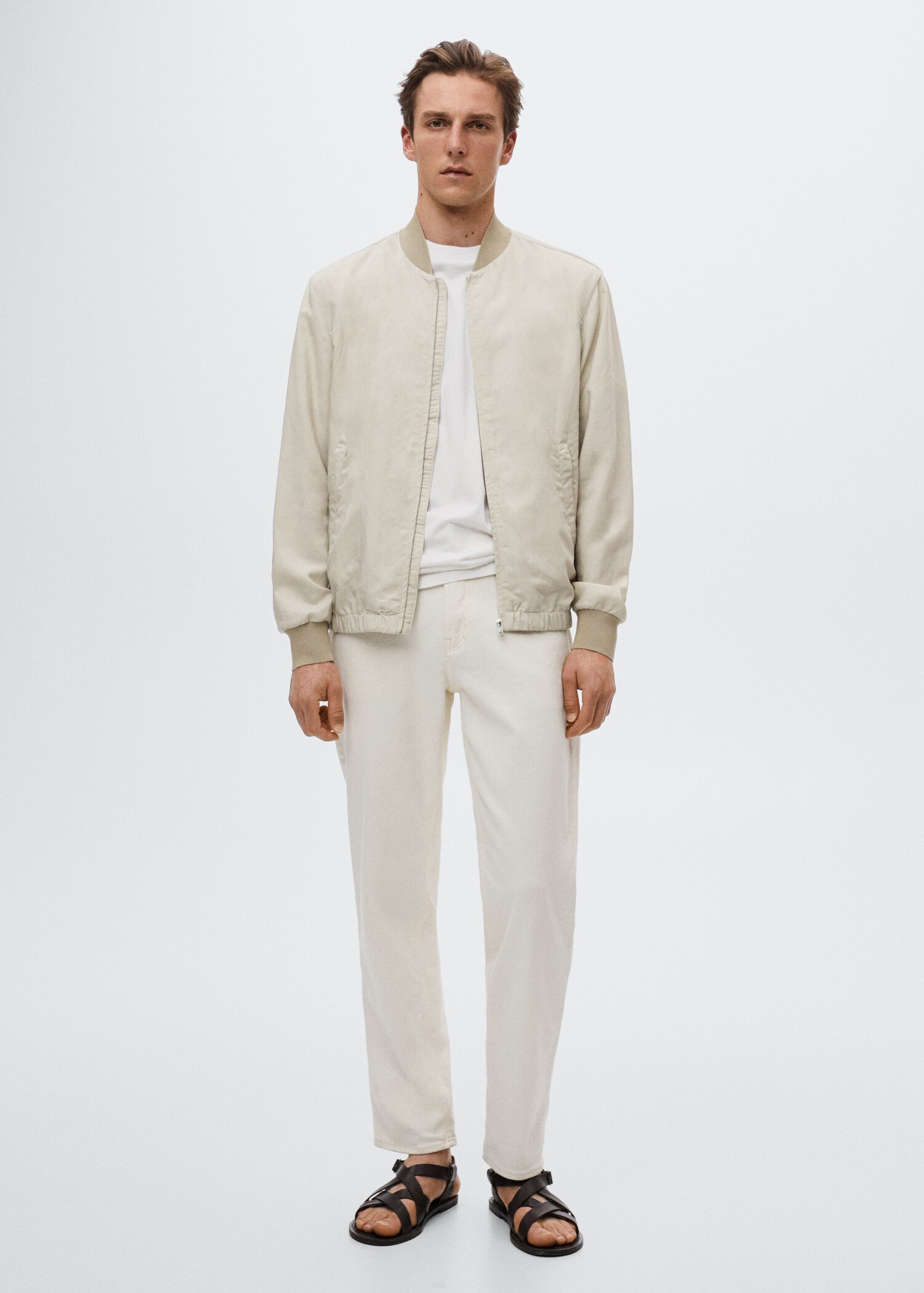 Chaqueta bomber lino Tencel - Plano general