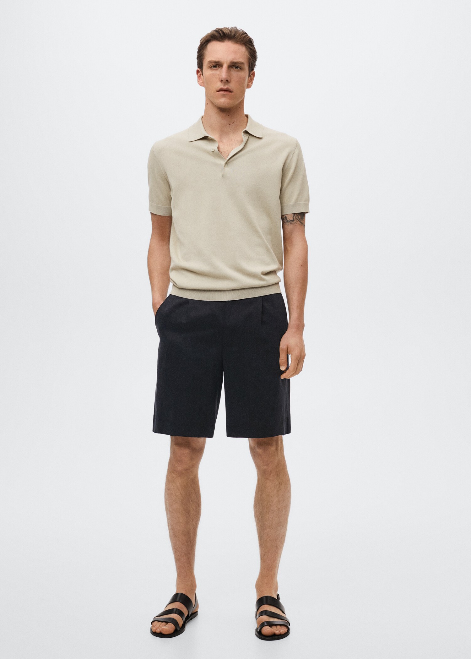 Linen lyocell Bermuda shorts - General plane