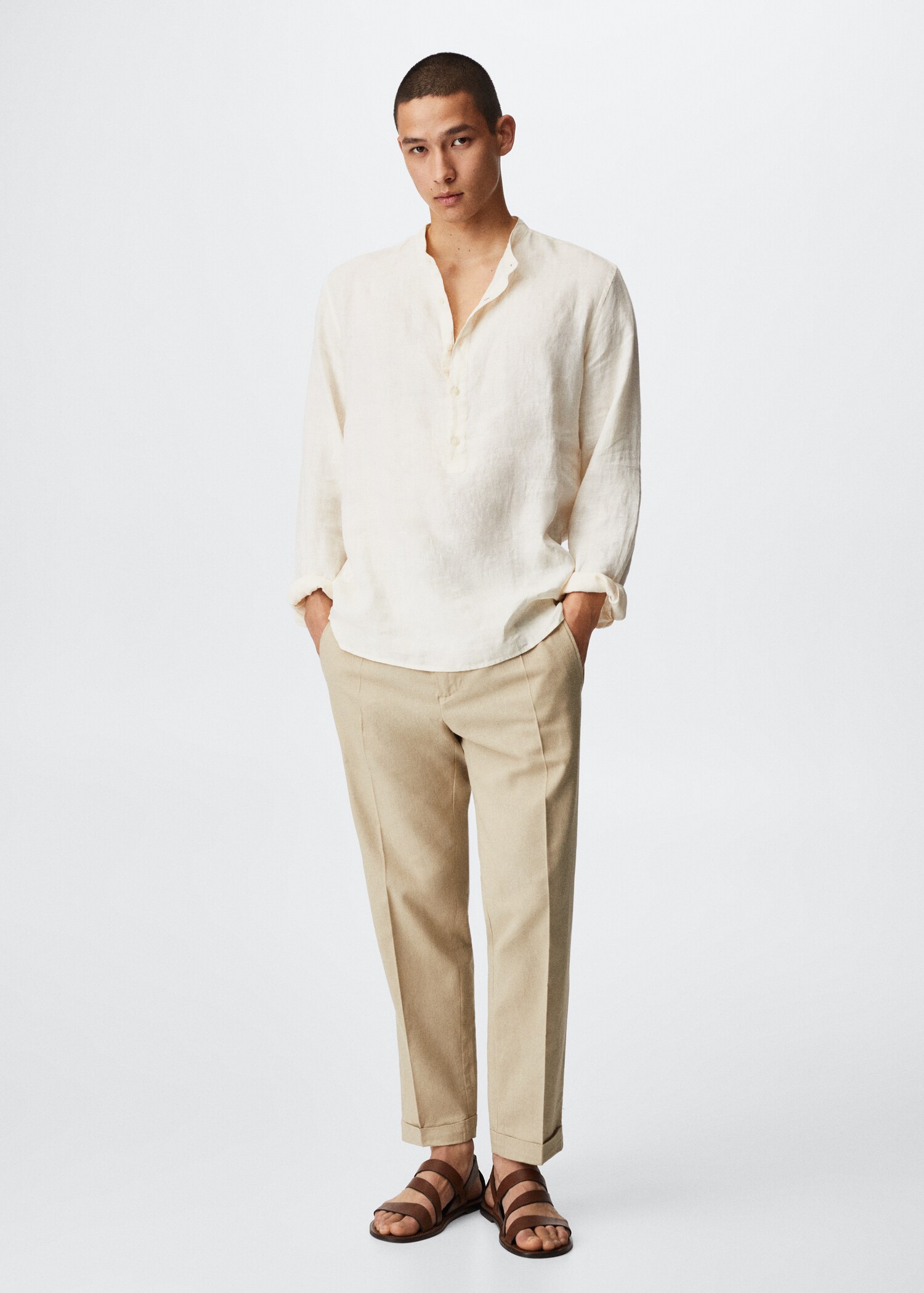 Relaxed linen trousers - General plane