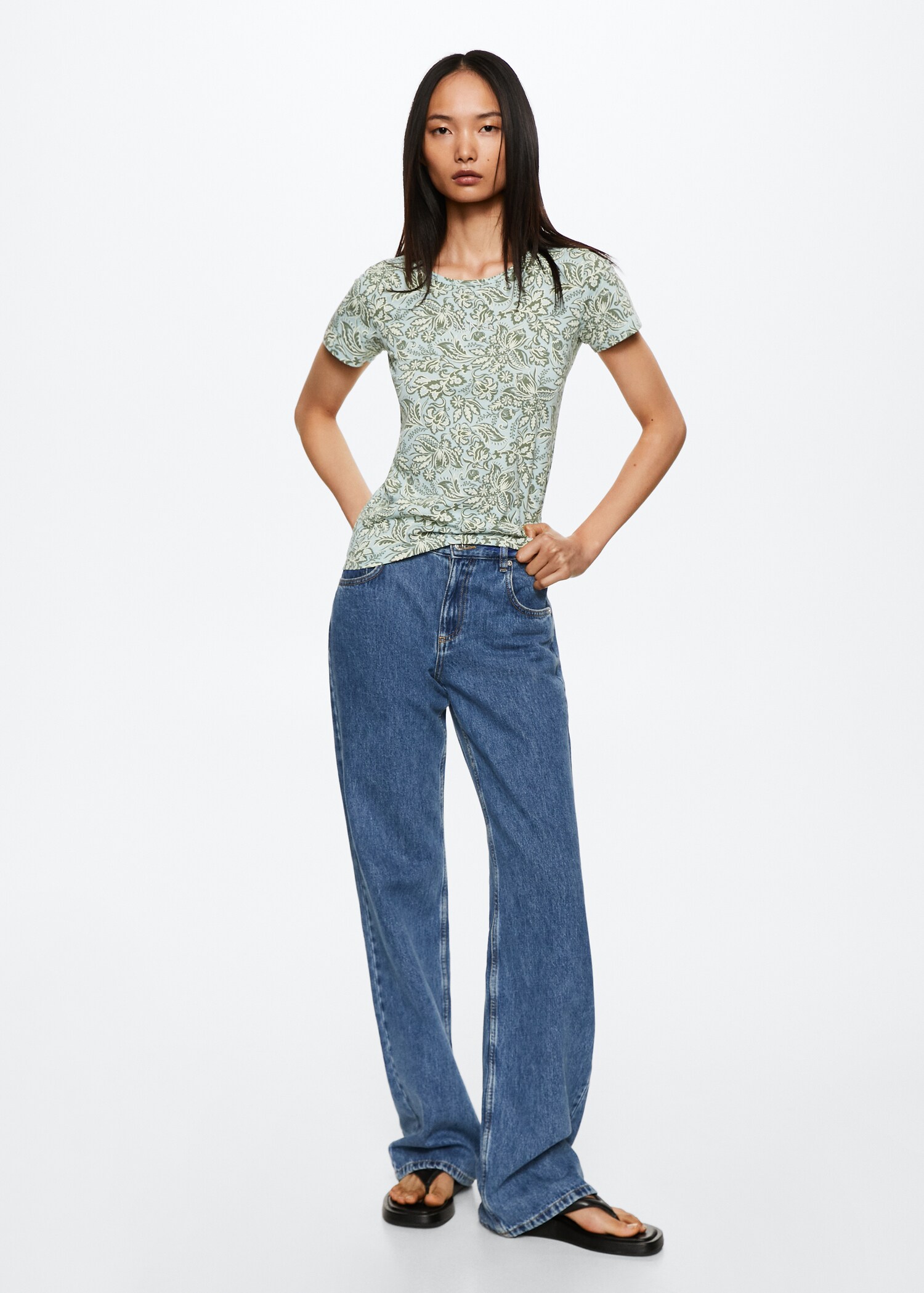 Printed cotton-blend T-shirt - General plane