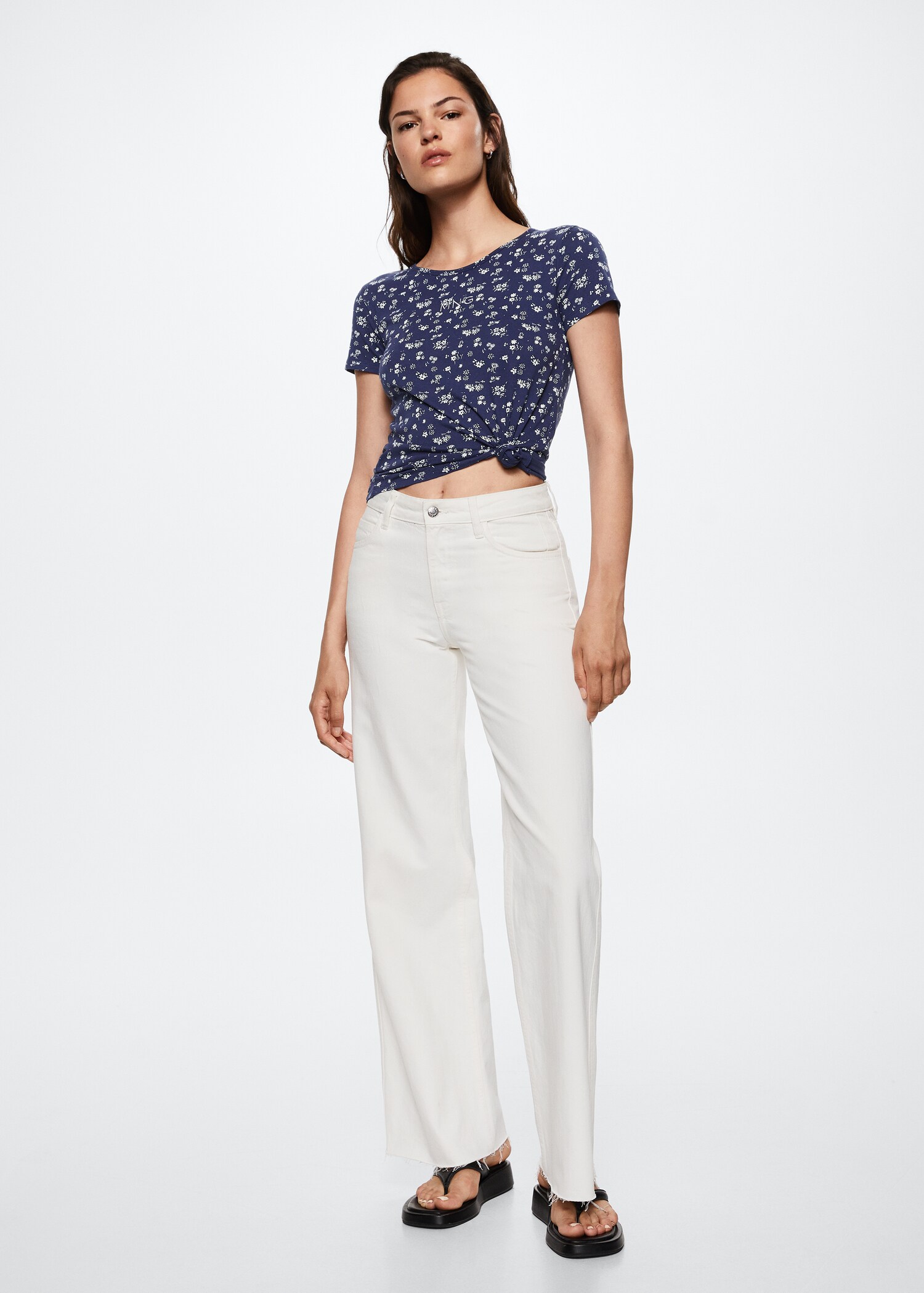 Printed cotton-blend T-shirt - General plane