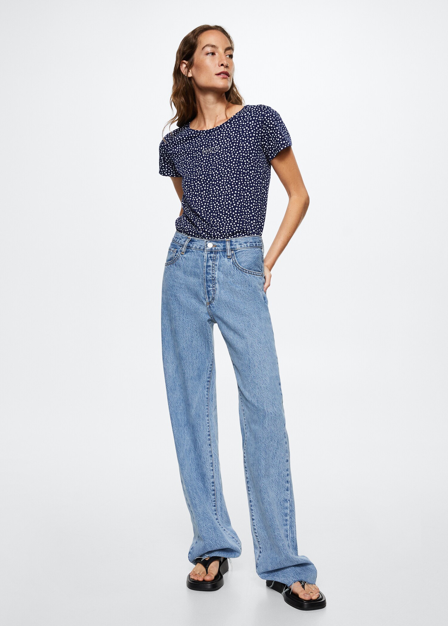 Printed cotton-blend T-shirt - General plane