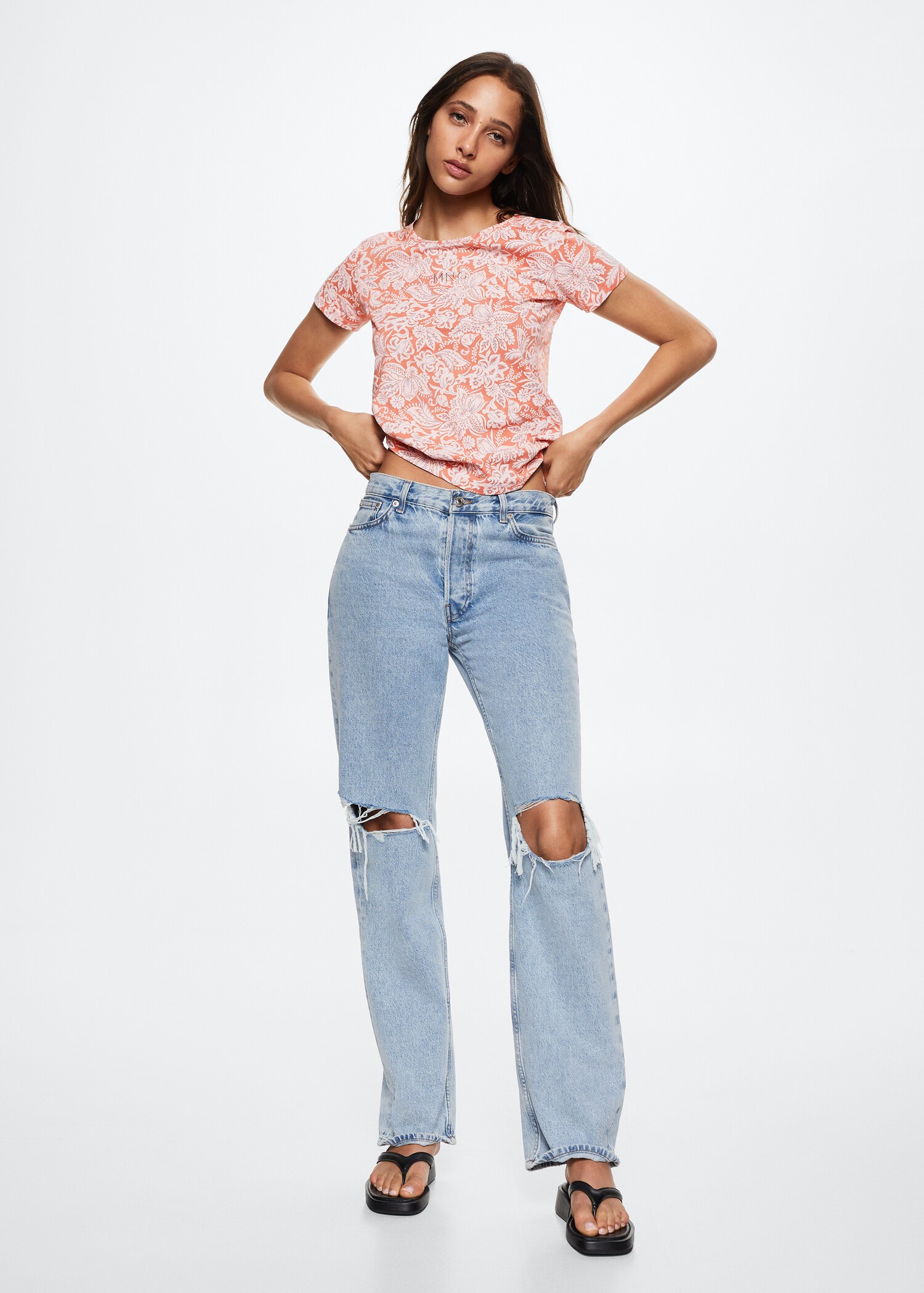 Printed cotton-blend T-shirt - General plane