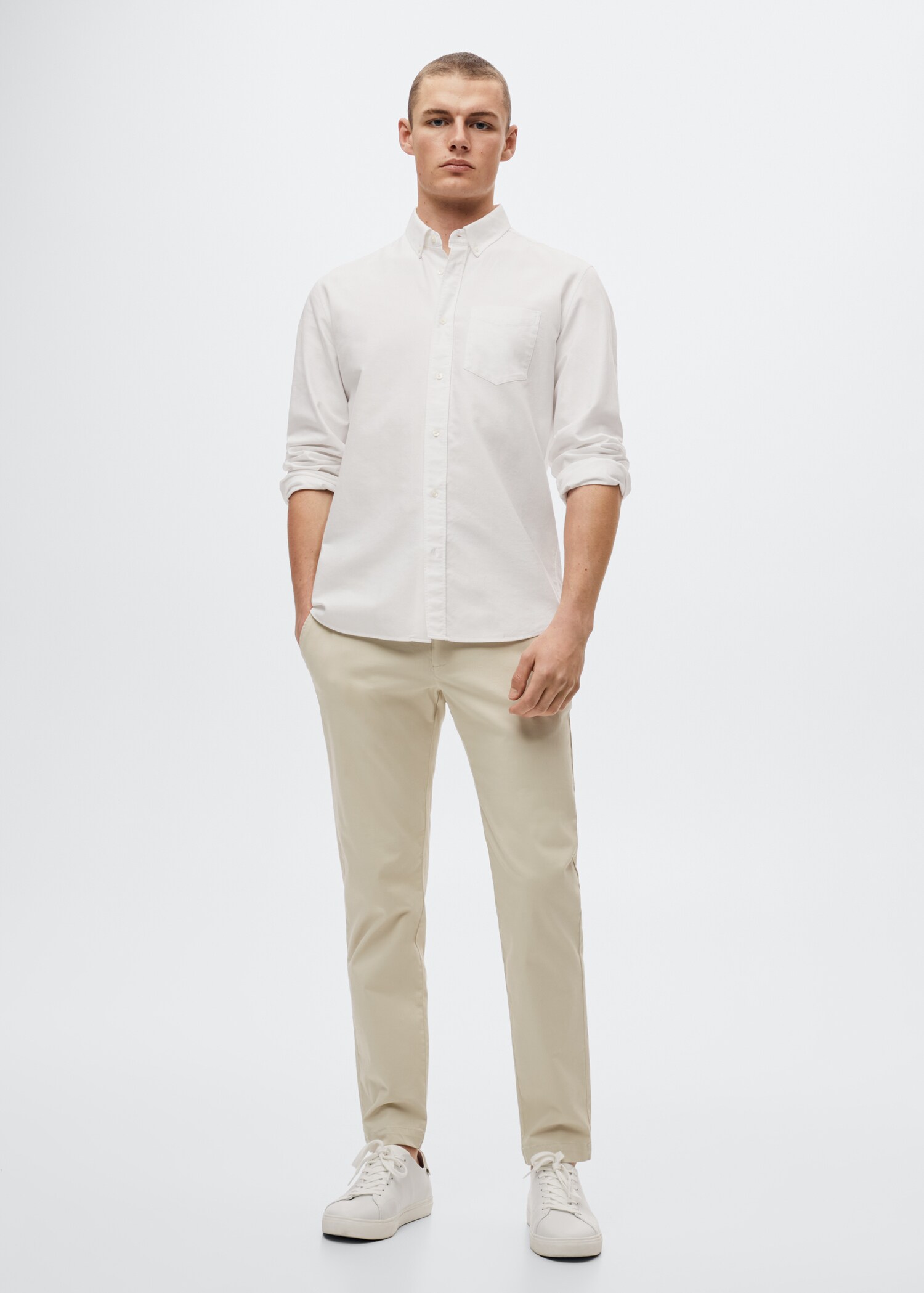 Cotton tapered crop pants - General plane