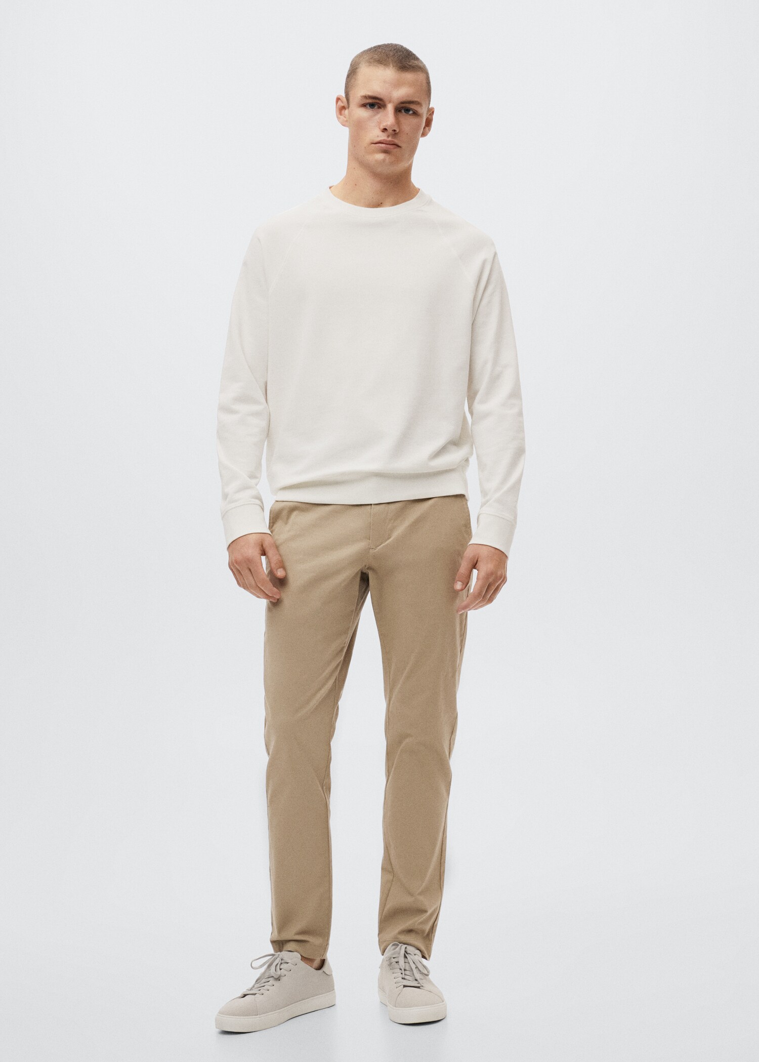 Cotton tapered crop pants - General plane