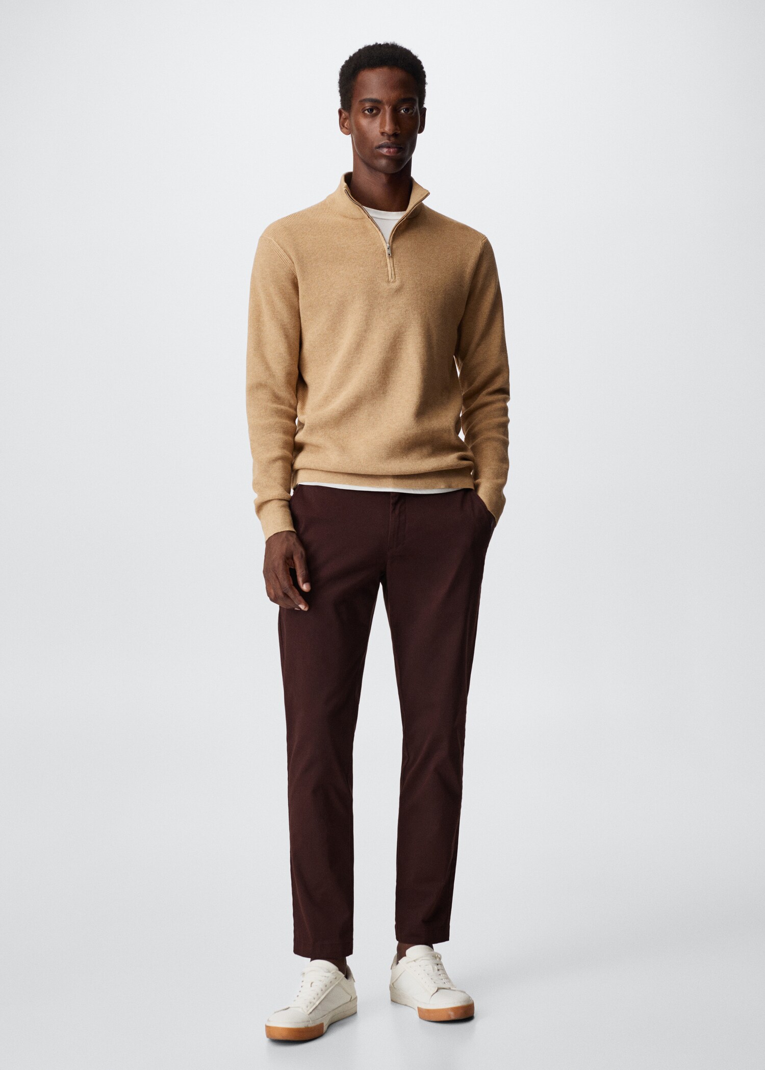 Cotton tapered crop pants - General plane