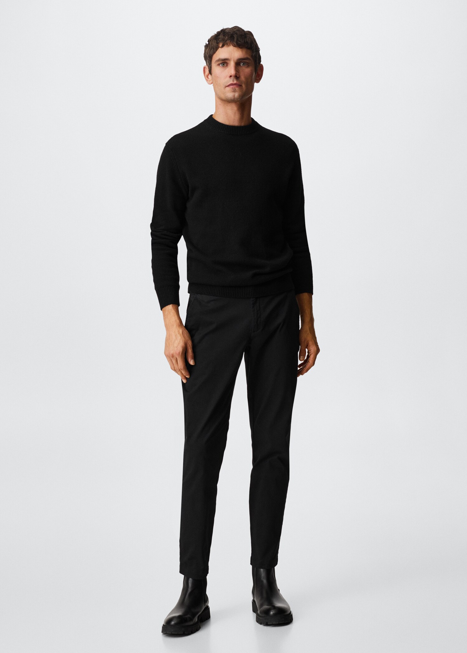 Cotton tapered crop pants - General plane