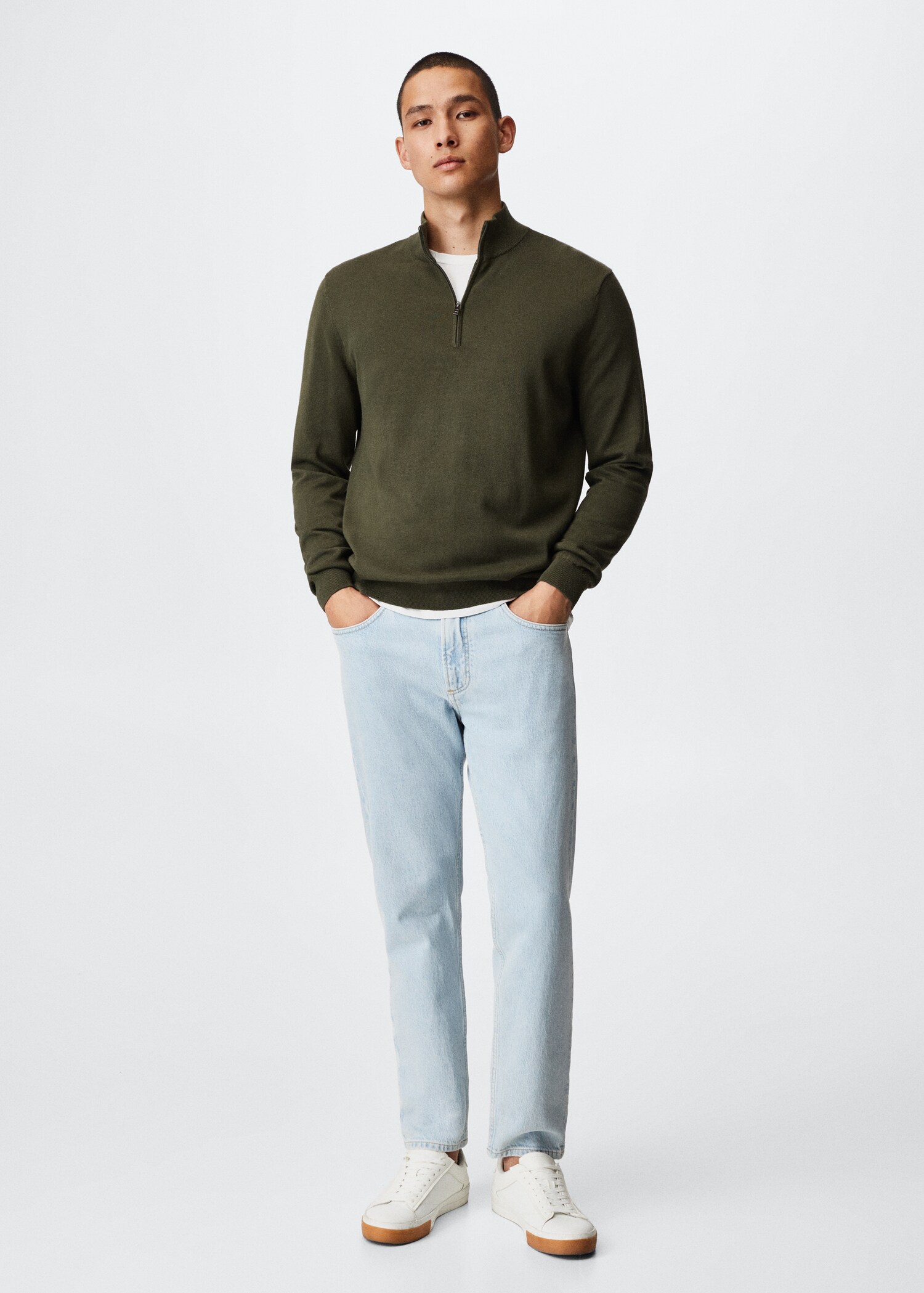 Pull-over coton zippé - Plan général