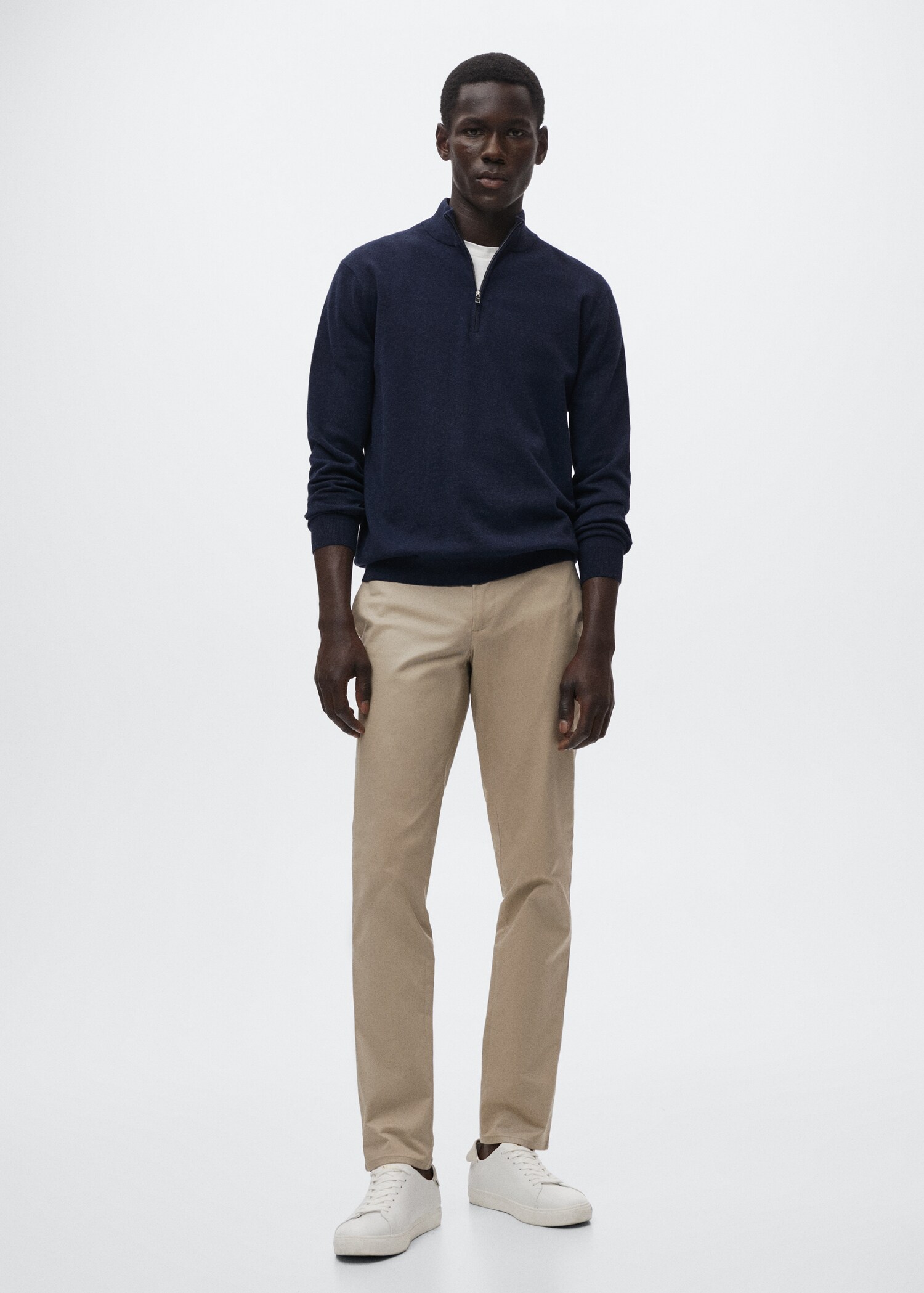 Pull-over coton zippé - Plan général