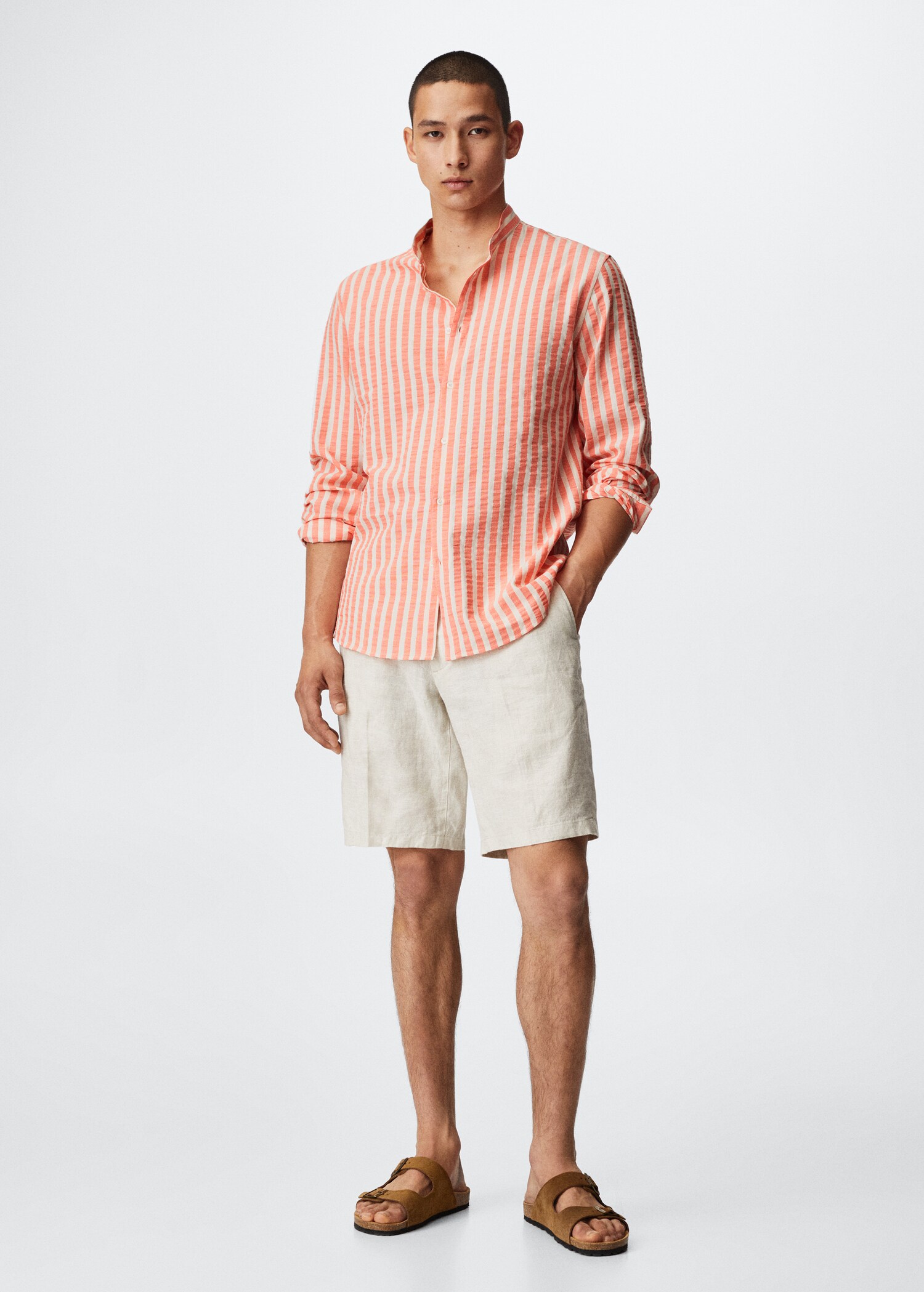 Camisa cuello mao rayas - Plano general