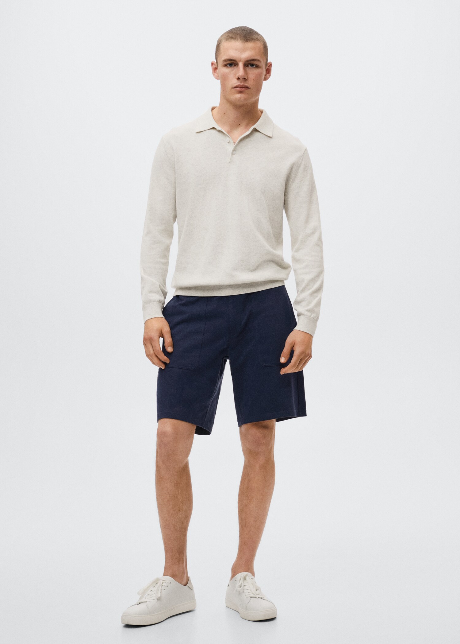 Jogger cotton Bermuda short - General plane