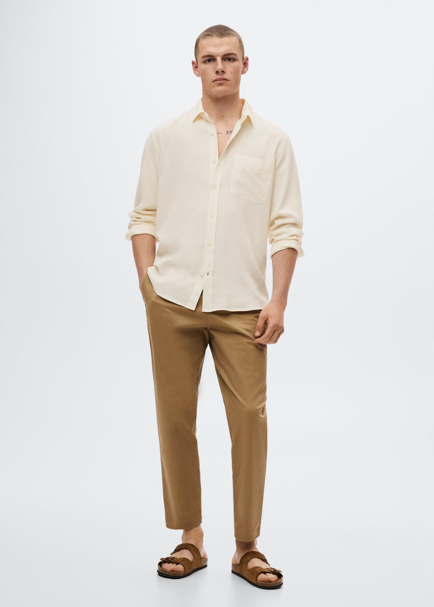 Flowy regular-fit lyocell shirt - General plane