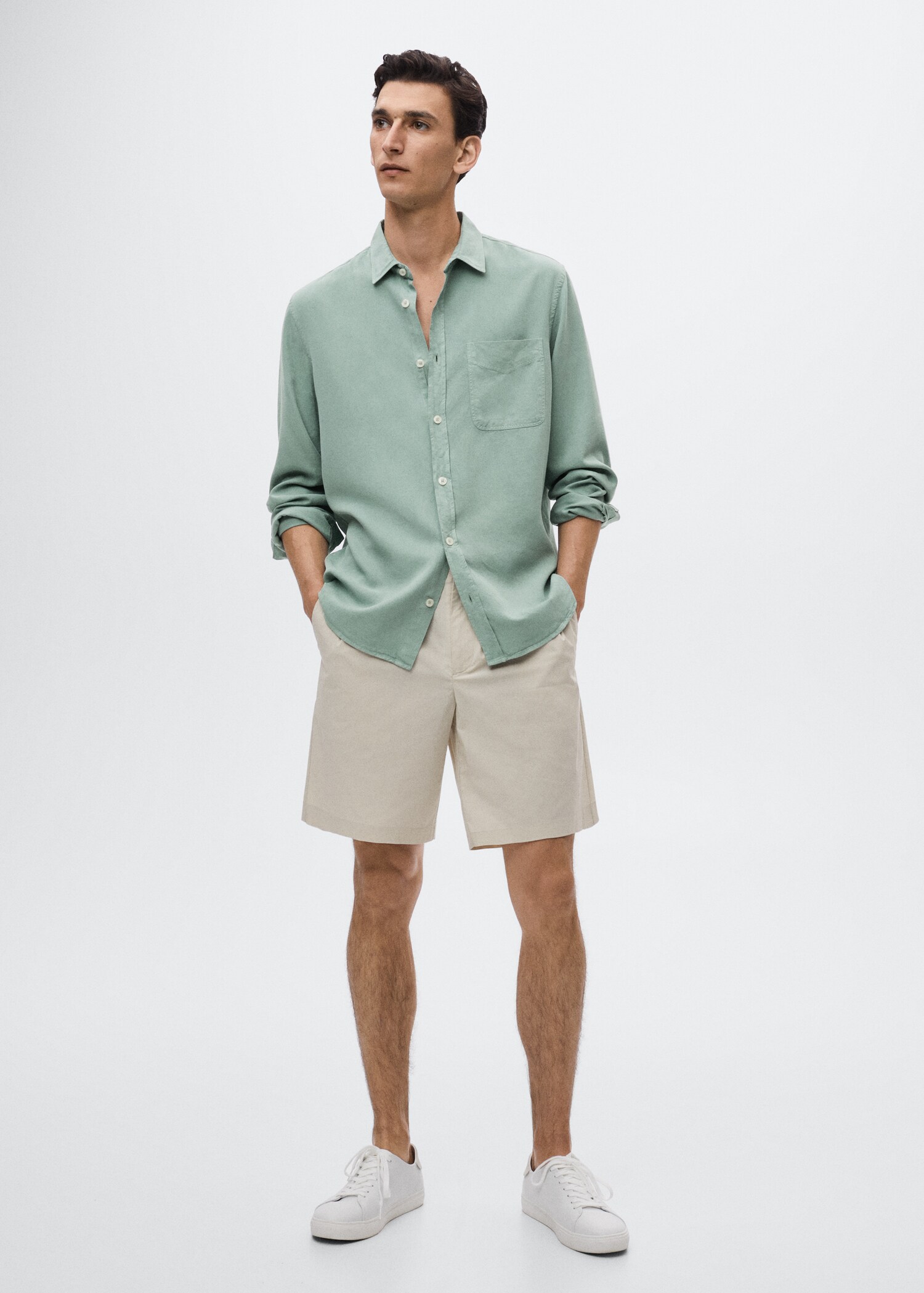 Flowy regular-fit lyocell shirt - General plane