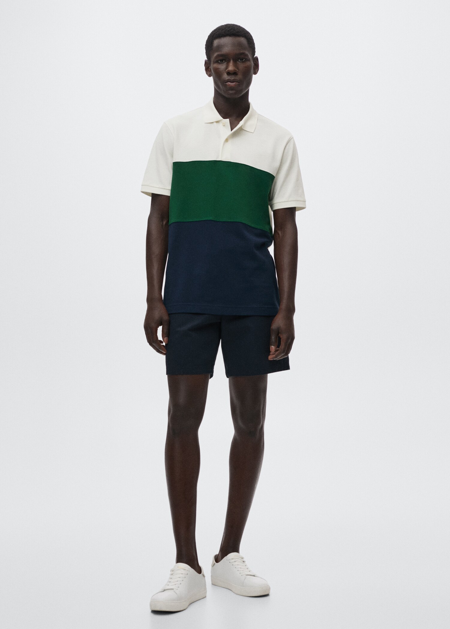 Polo piqué color-block - Plan général