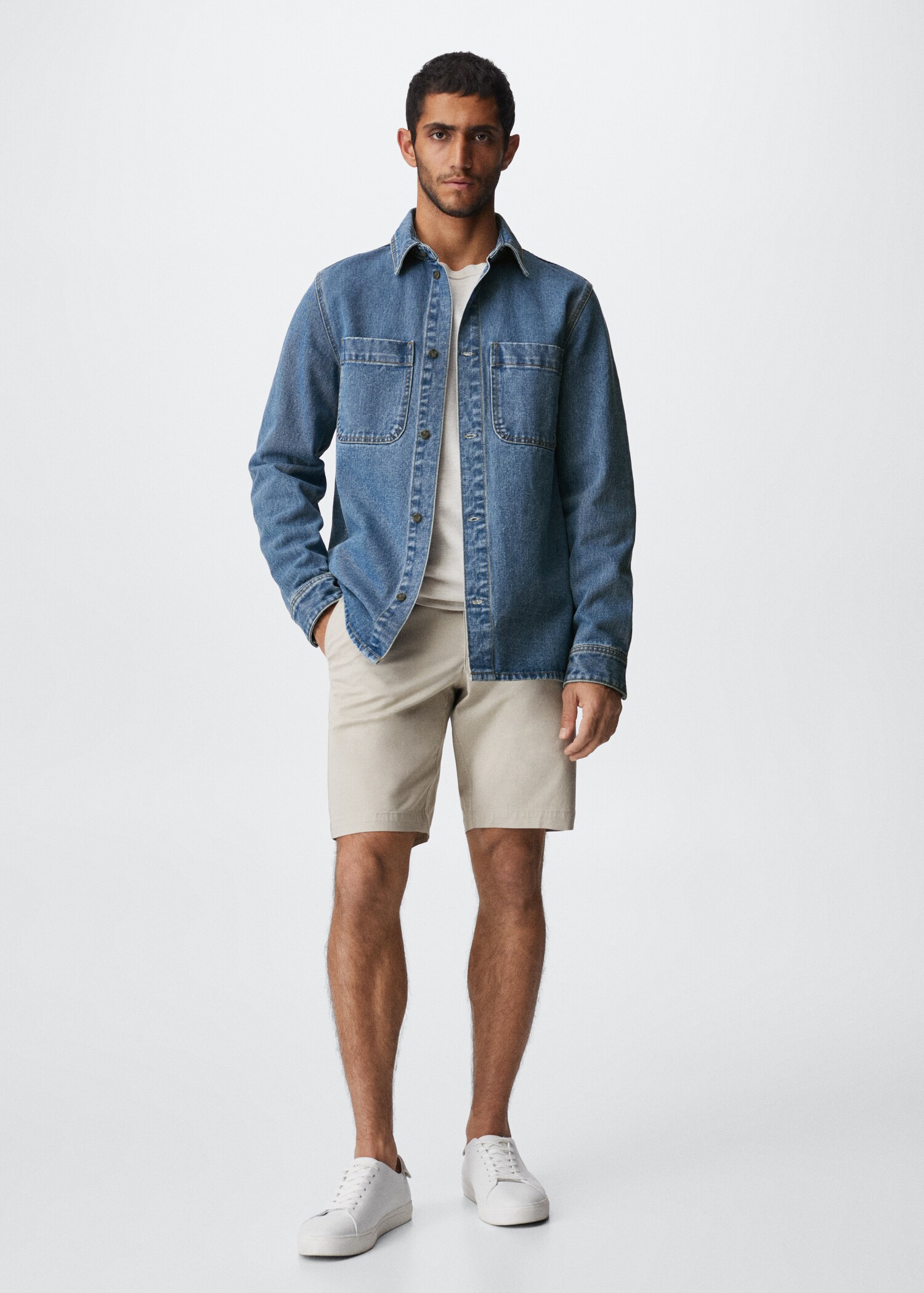 Jeans-Overshirt mit Taschen - Allgemeine Ansicht