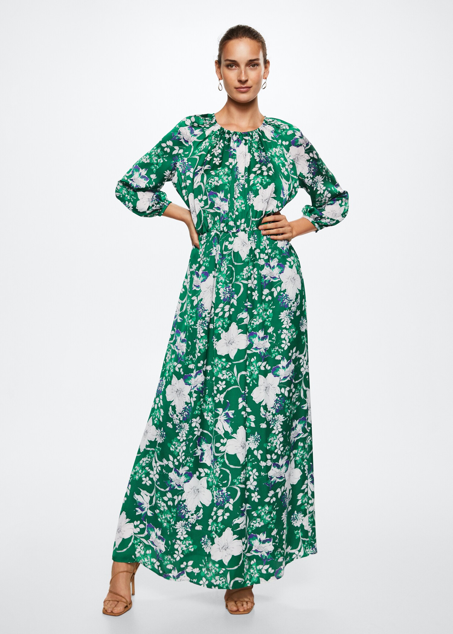 Flower print dress - General plane