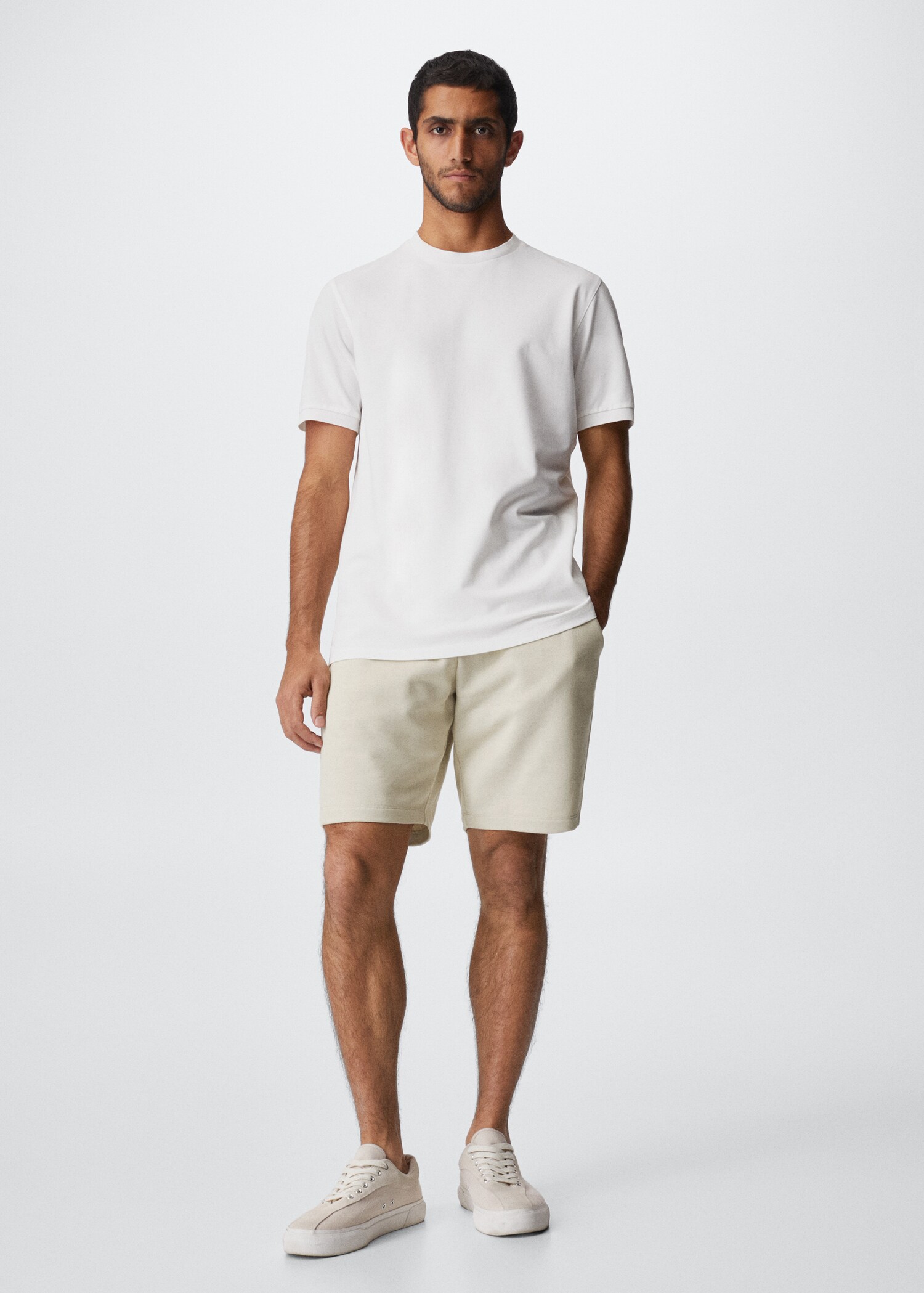 Jogger cotton Bermuda shorts - General plane