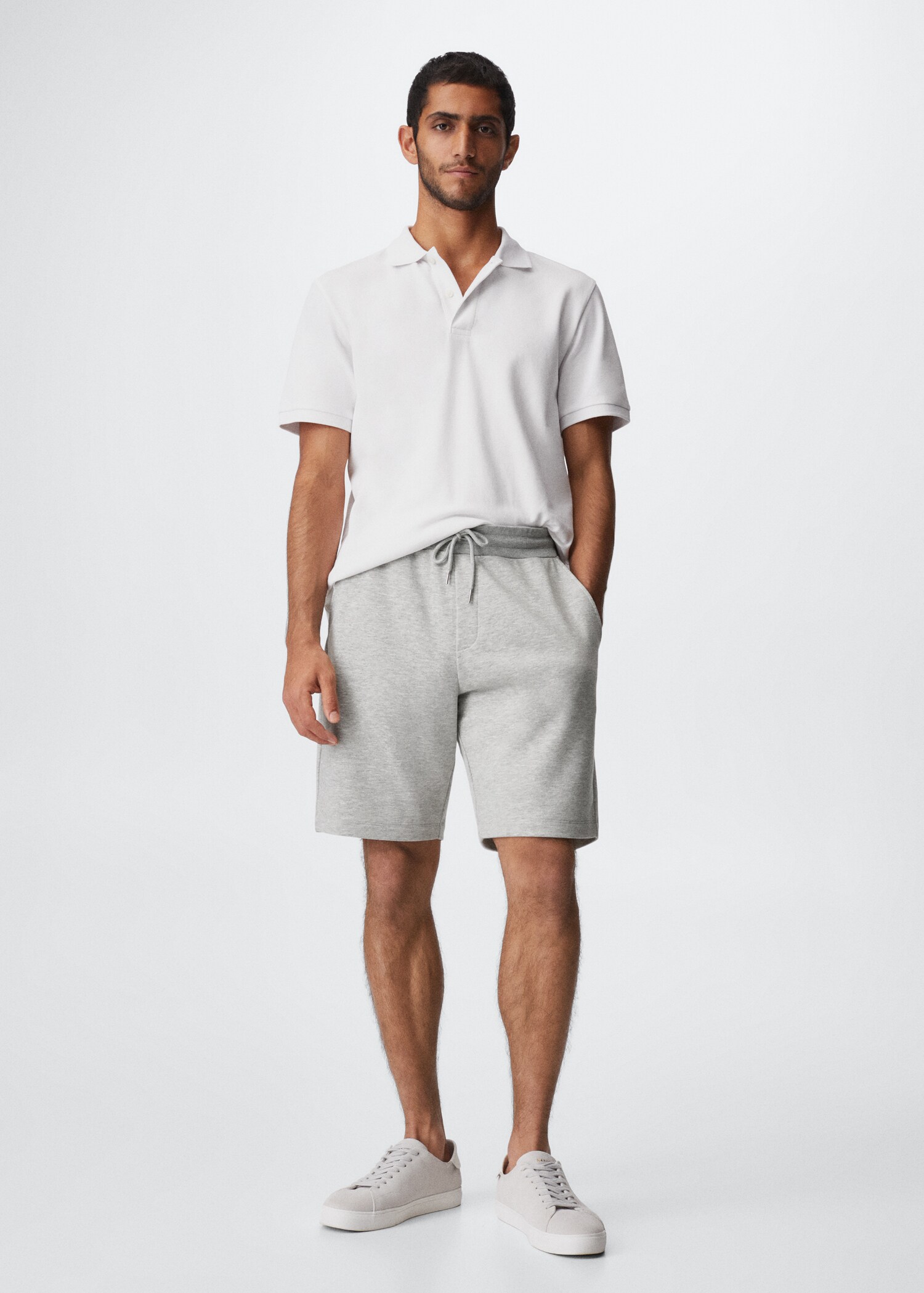 Jogger cotton Bermuda shorts - General plane