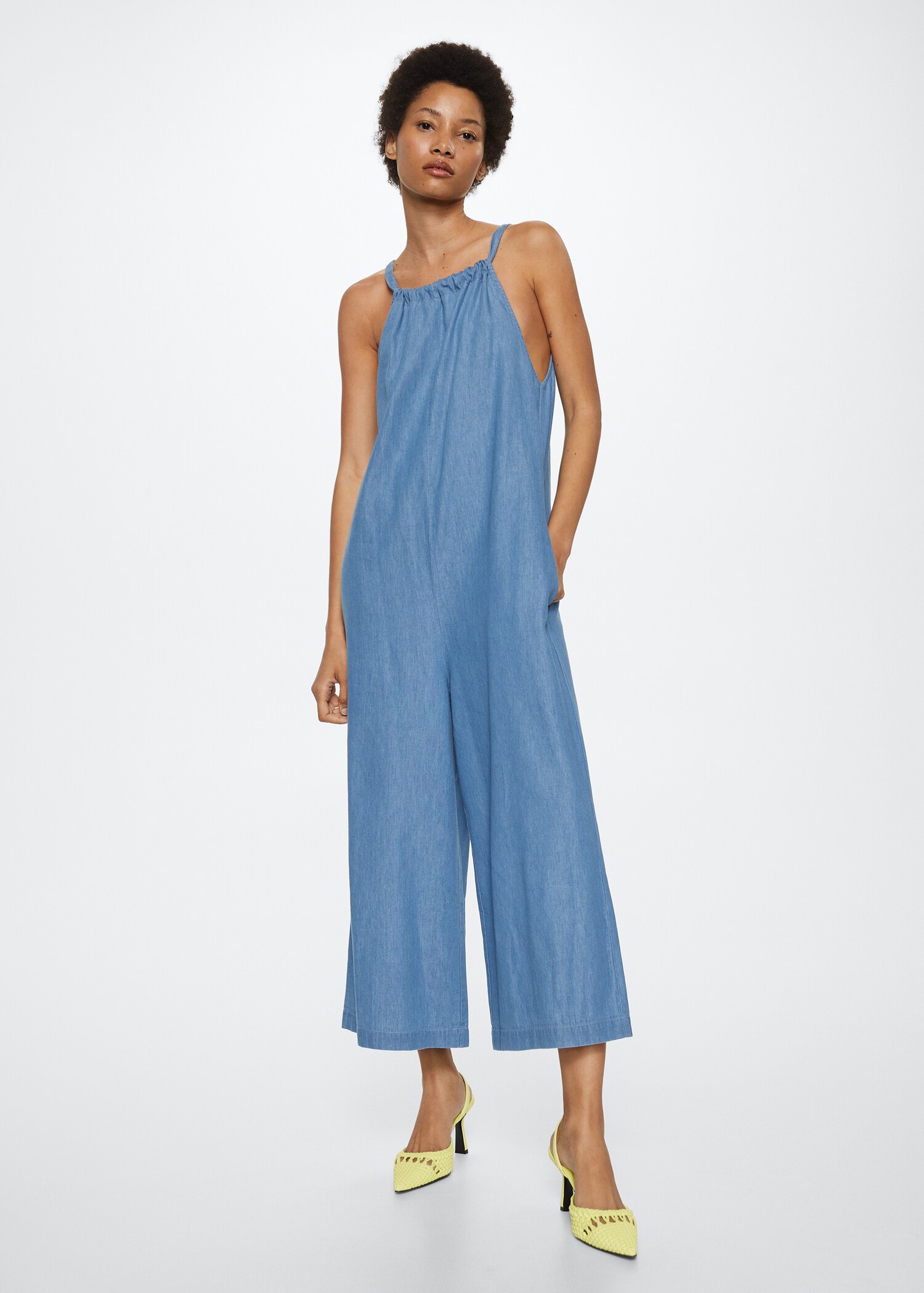 Cotton denim jumpsuit - General plane