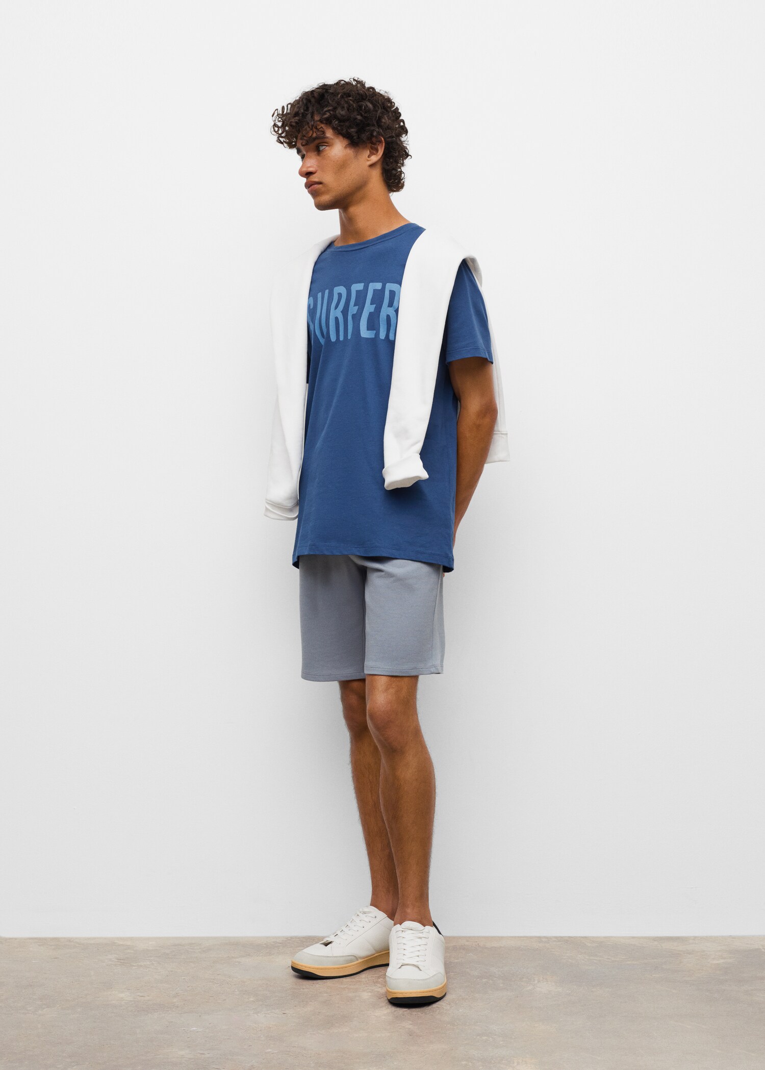 Cotton shorts with elastic waist - General plane