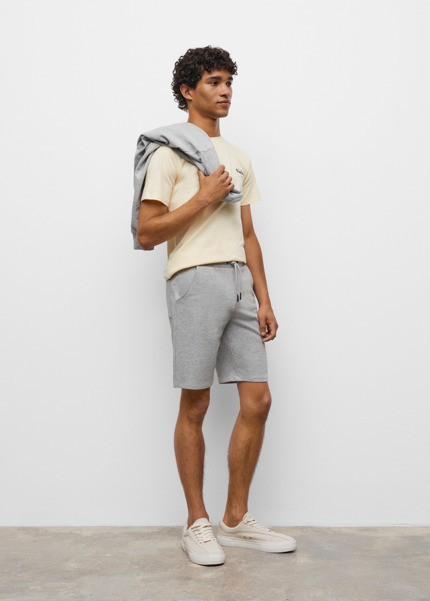 Bermudas algodón cintura elástica - Plano general