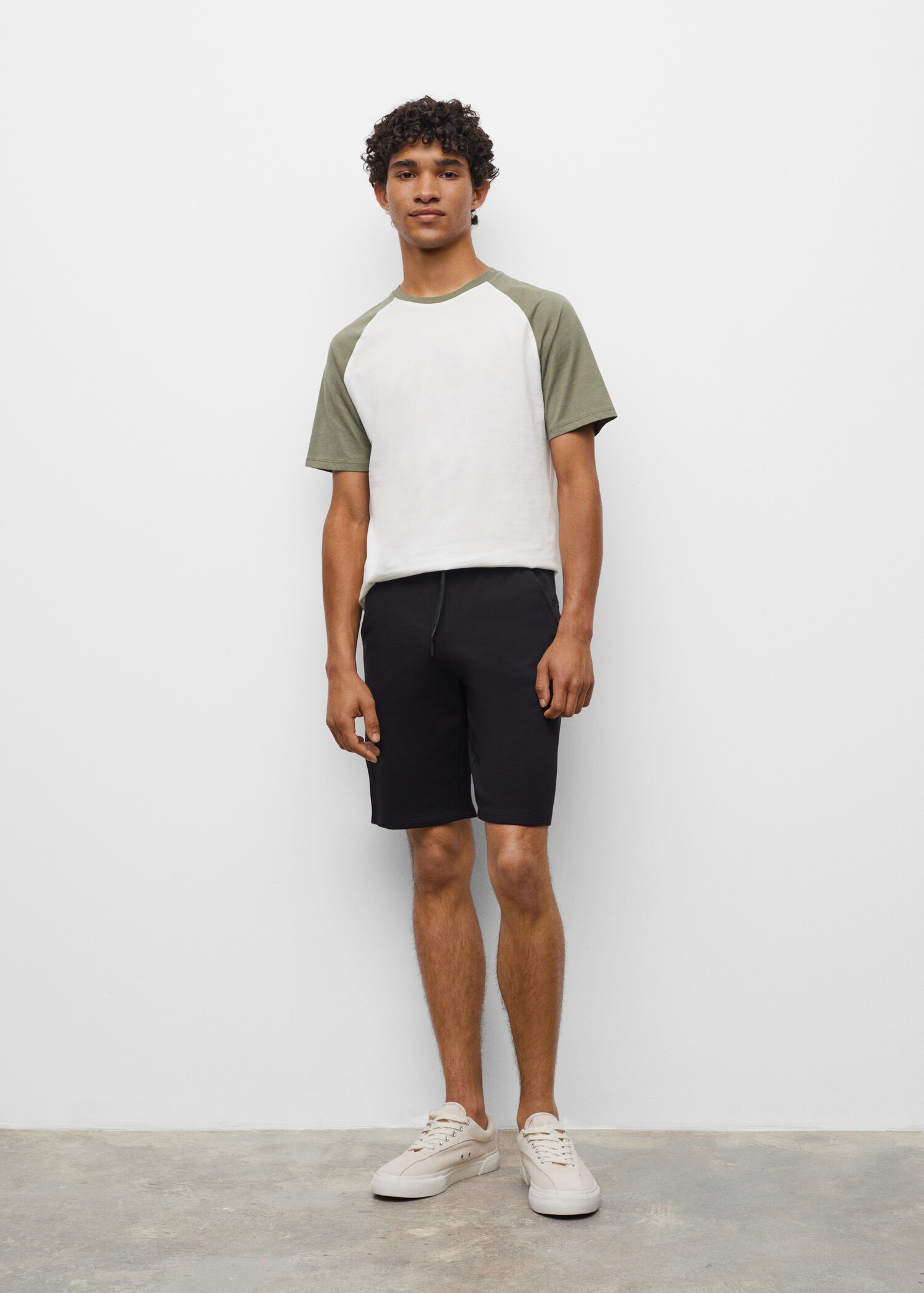 Cotton shorts with elastic waist - General plane