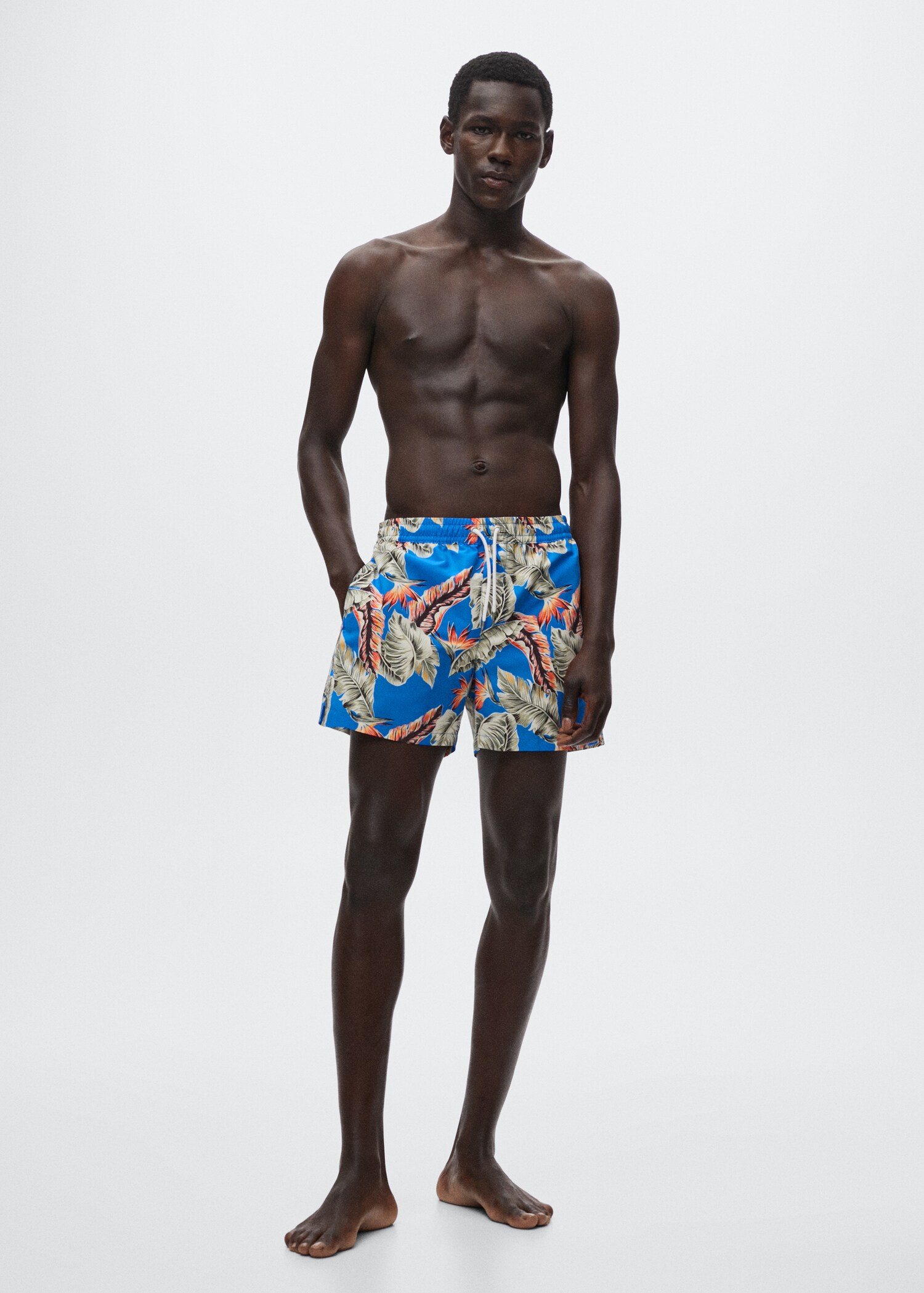 Badeshorts mit Hawaii-Print - Allgemeine Ansicht