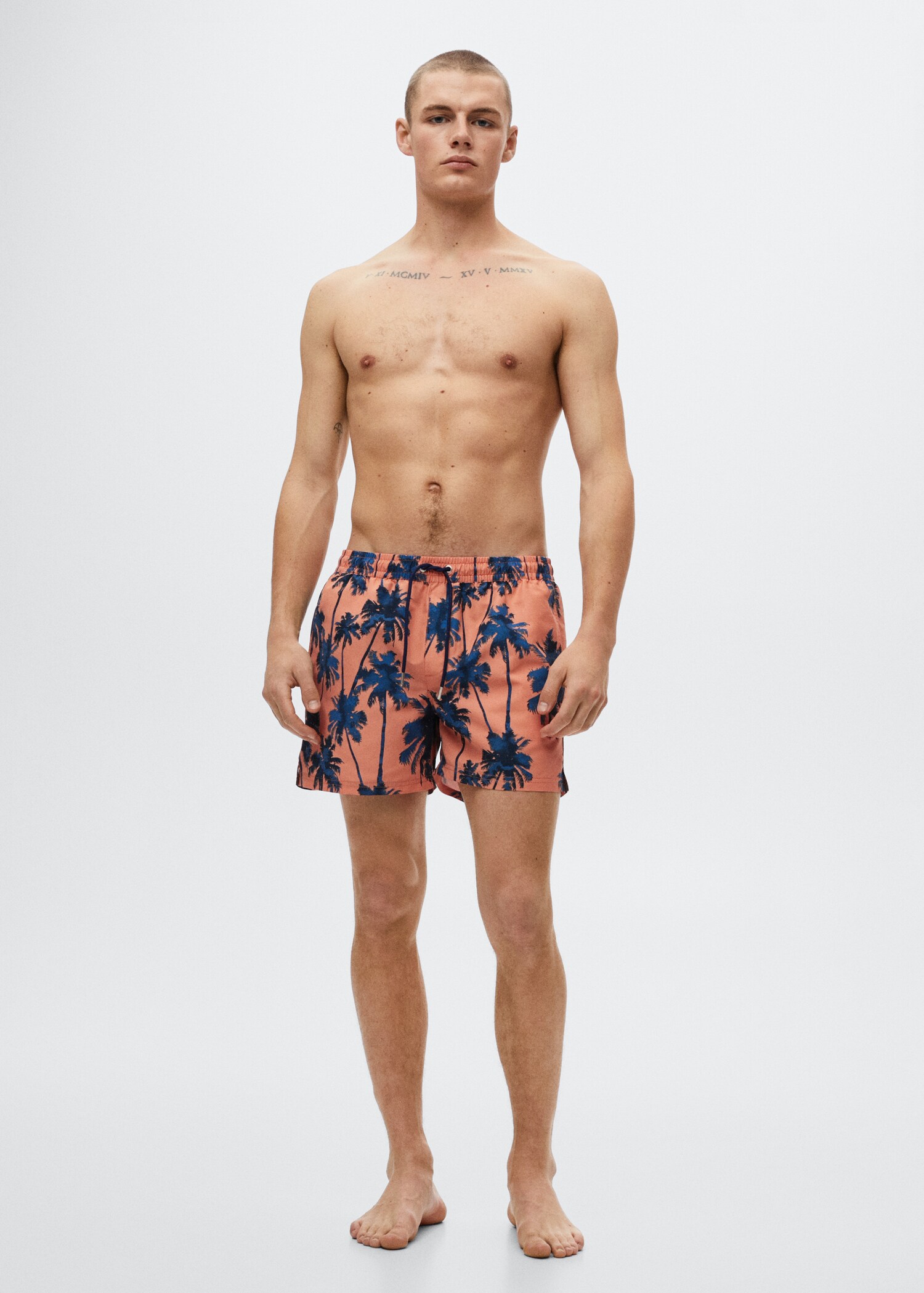 Badeshorts mit Hawaii-Print - Allgemeine Ansicht