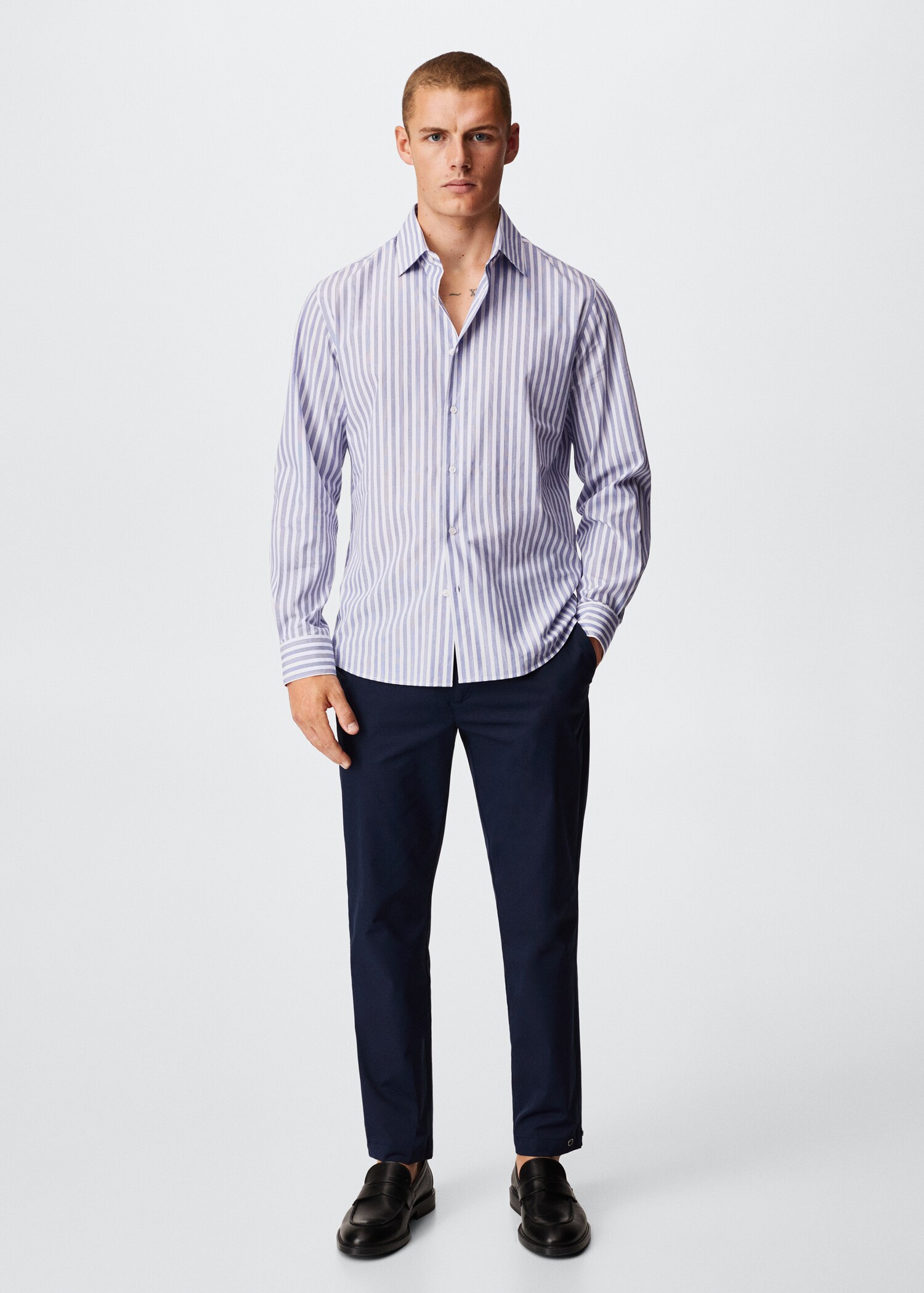 Camisa slim fit rayas - Plano general
