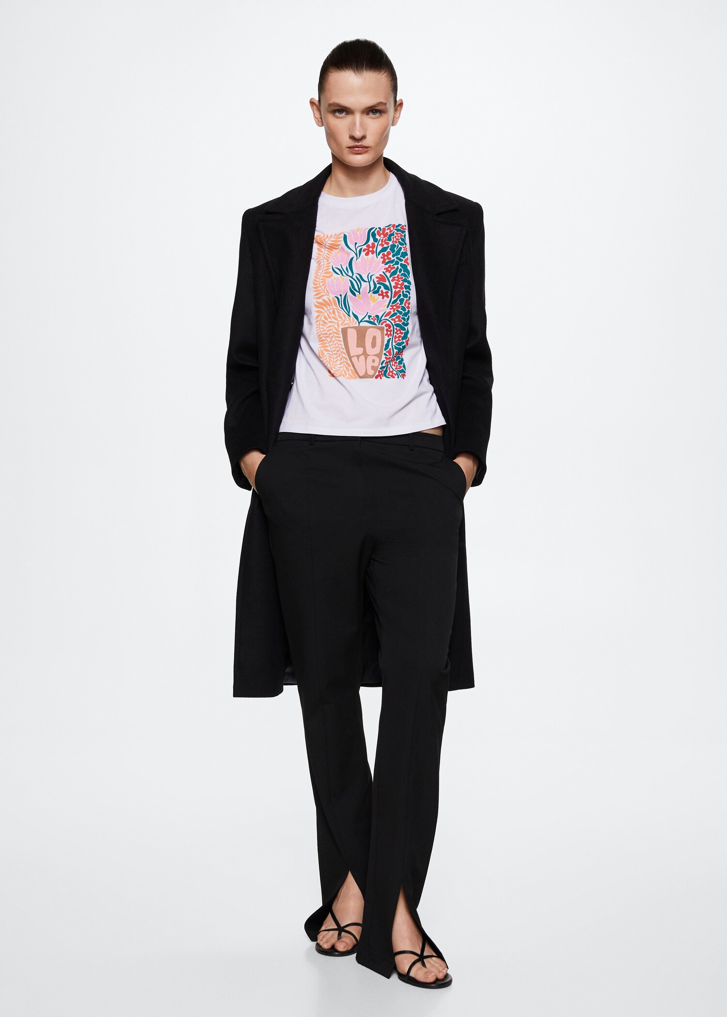 Printed cotton-blend T-shirt - General plane