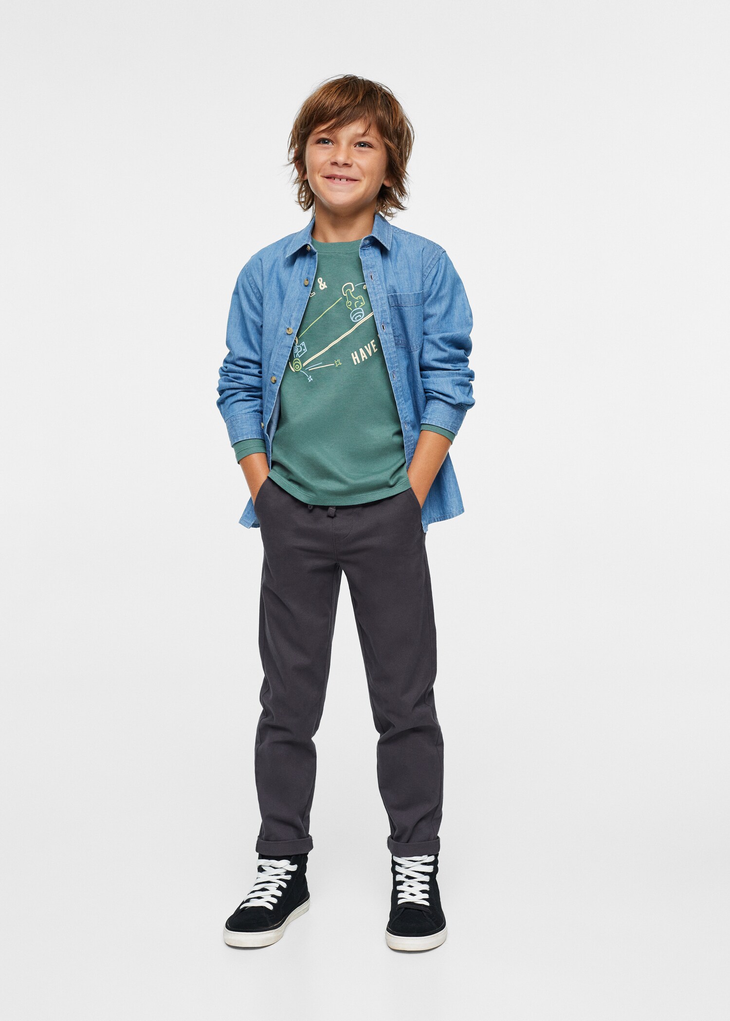 Printed cotton-blend T-shirt - General plane