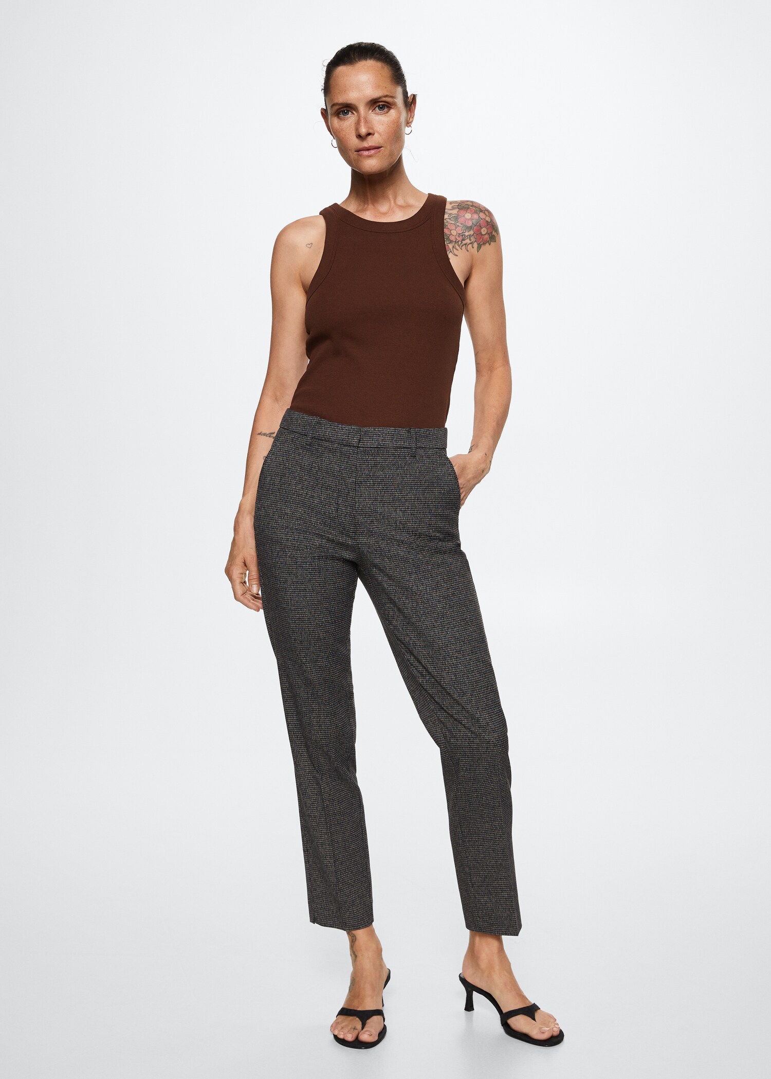 Skinny Anzughose mit Hahnentritt - Allgemeine Ansicht