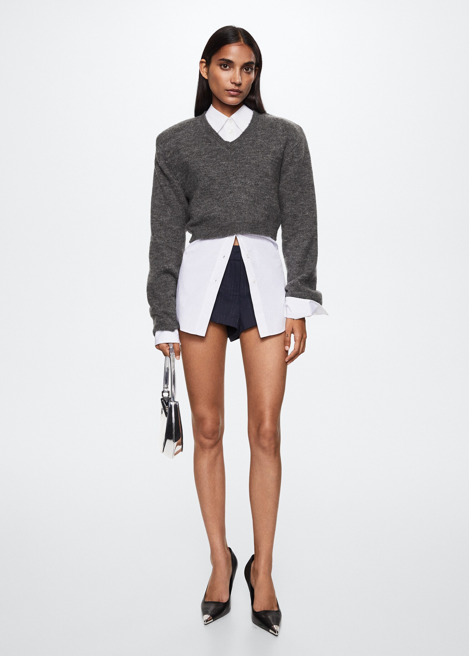 Jersey crop cuello pico - Plano general