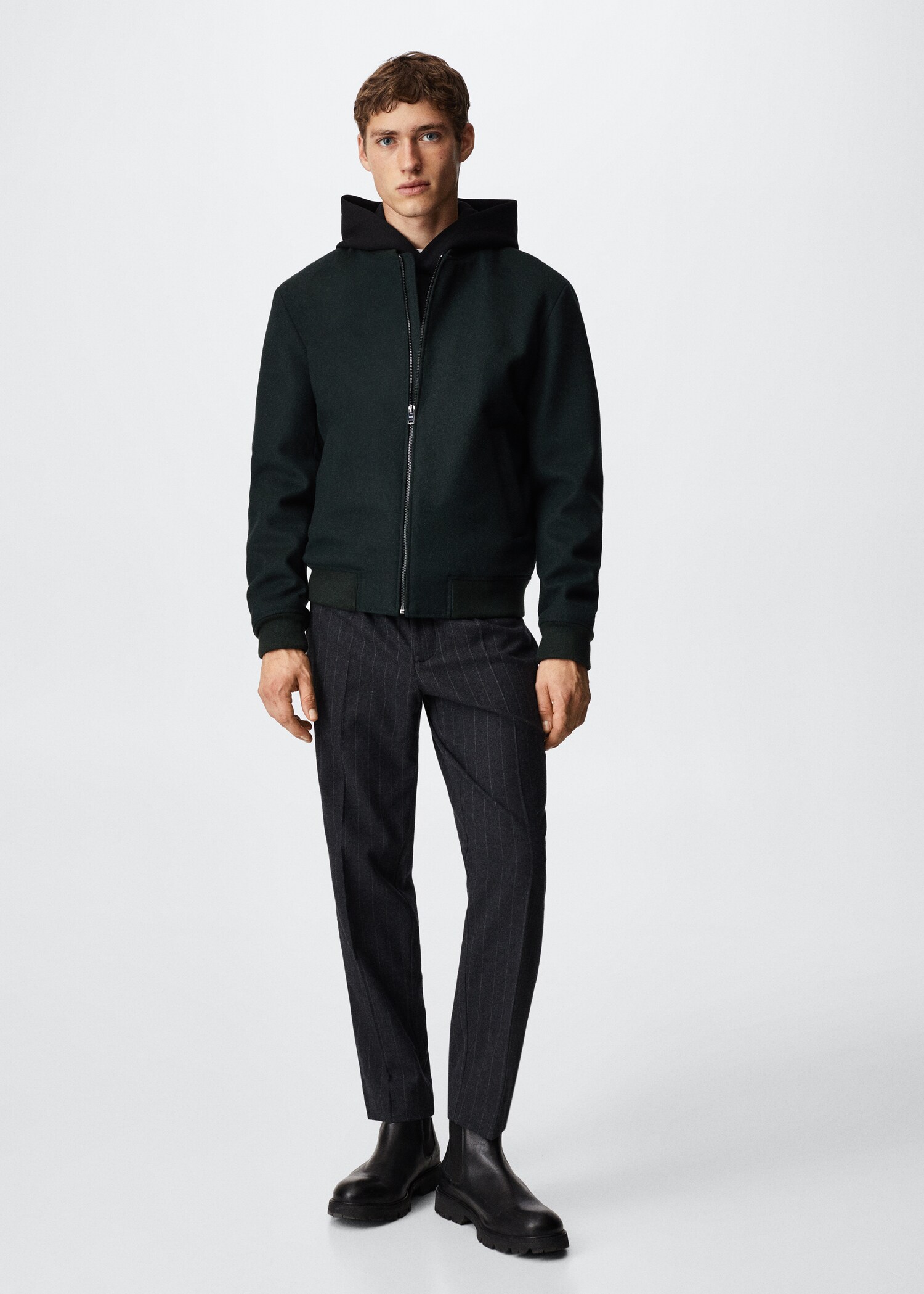Recycled wool bomber jacket - General plane