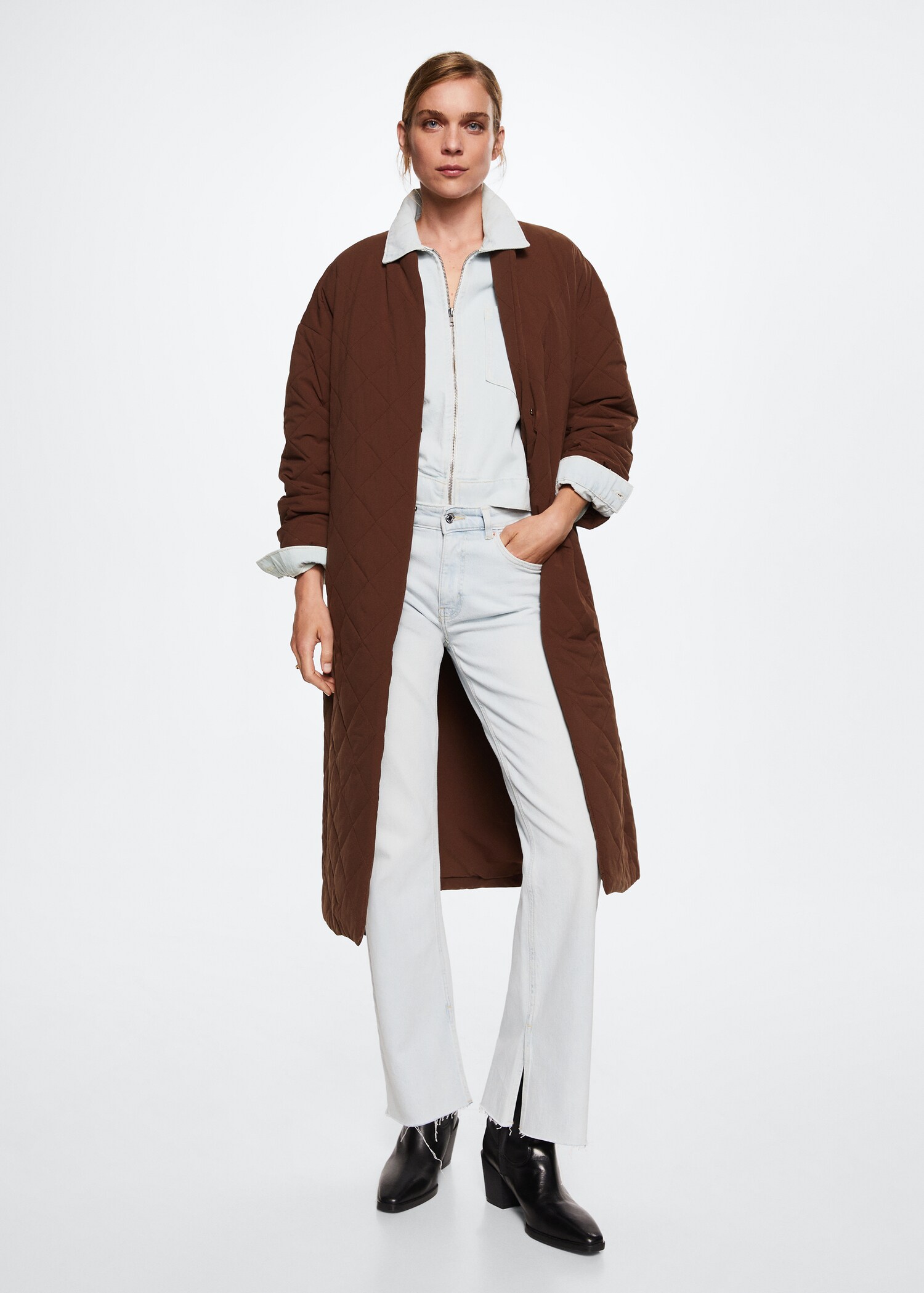 Anoraque acolchoado oversized - Plano geral