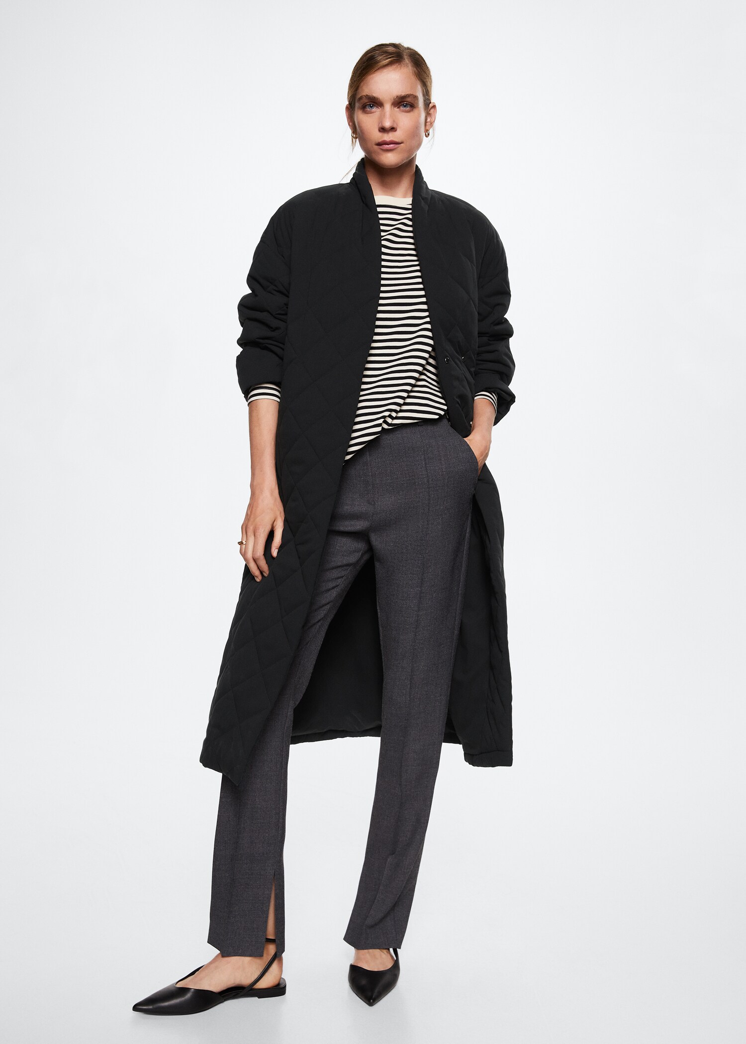 Oversize quilted coat - Overzichtstekening