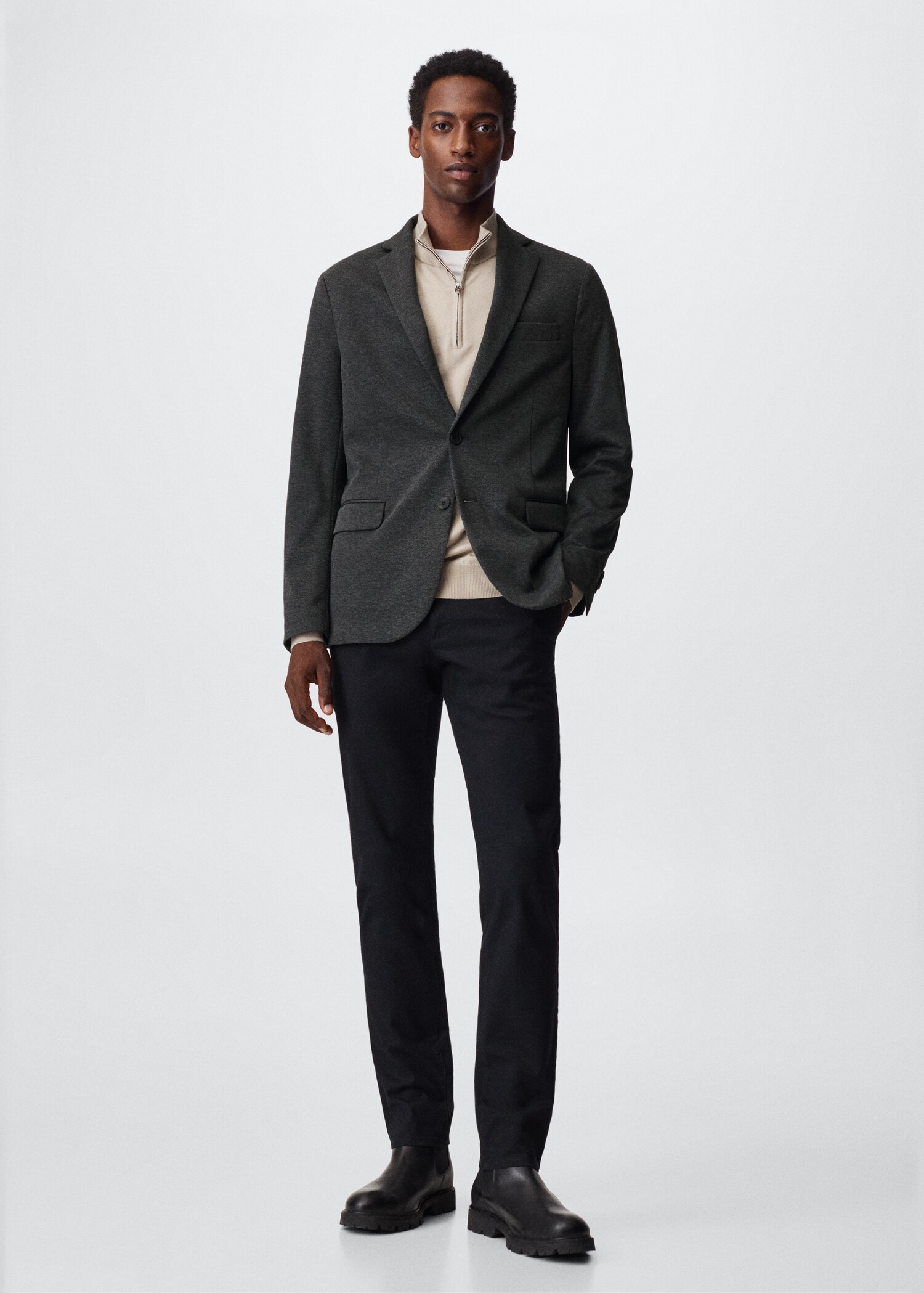 Strukturierter Baumwoll-Blazer - Allgemeine Ansicht