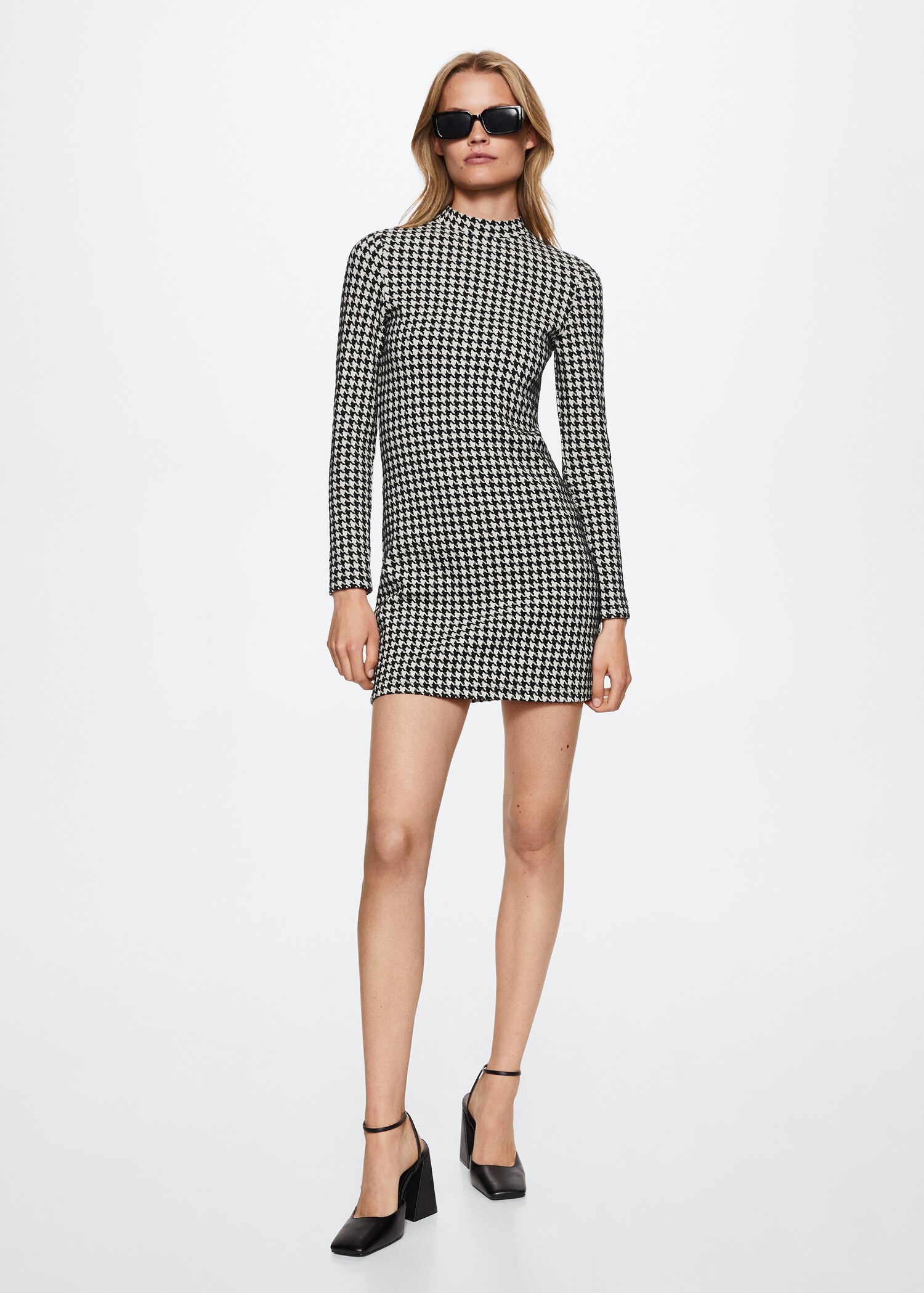 Jacquard houndstooth dress - General plane