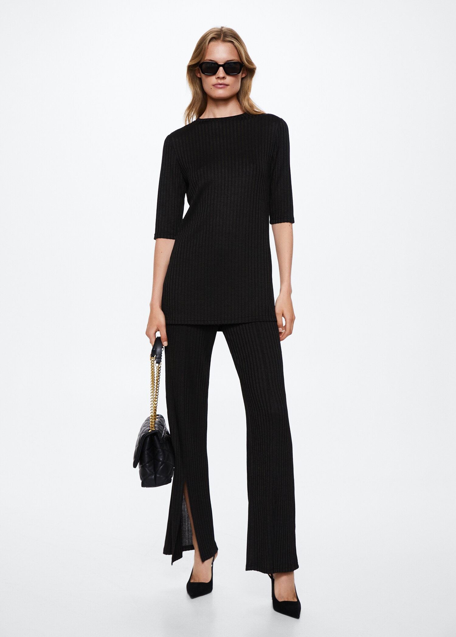 Ribbed  knit t-shirt - General plane