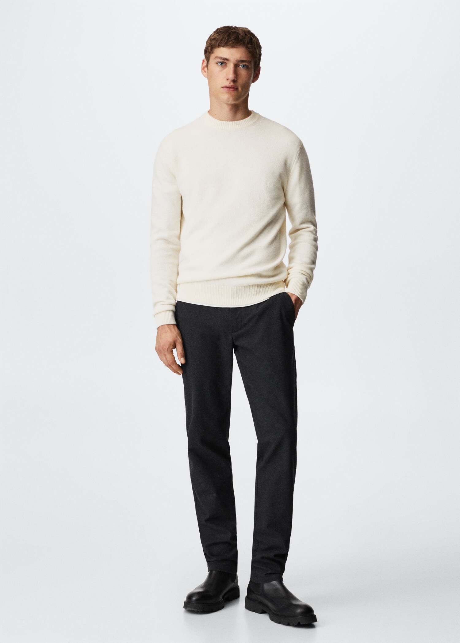 Calças slim fit de algodão - Plano geral