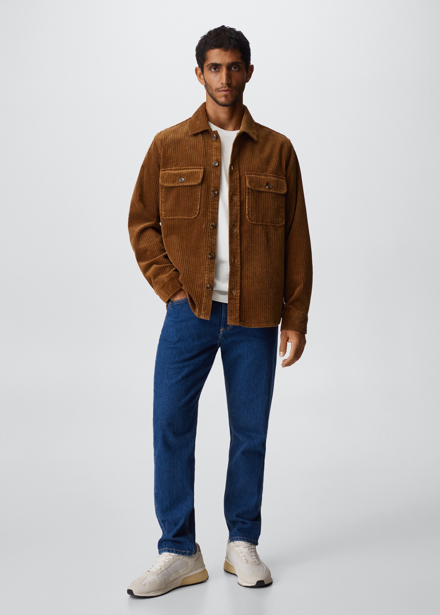 Corduroy pockets overshirt  - General plane